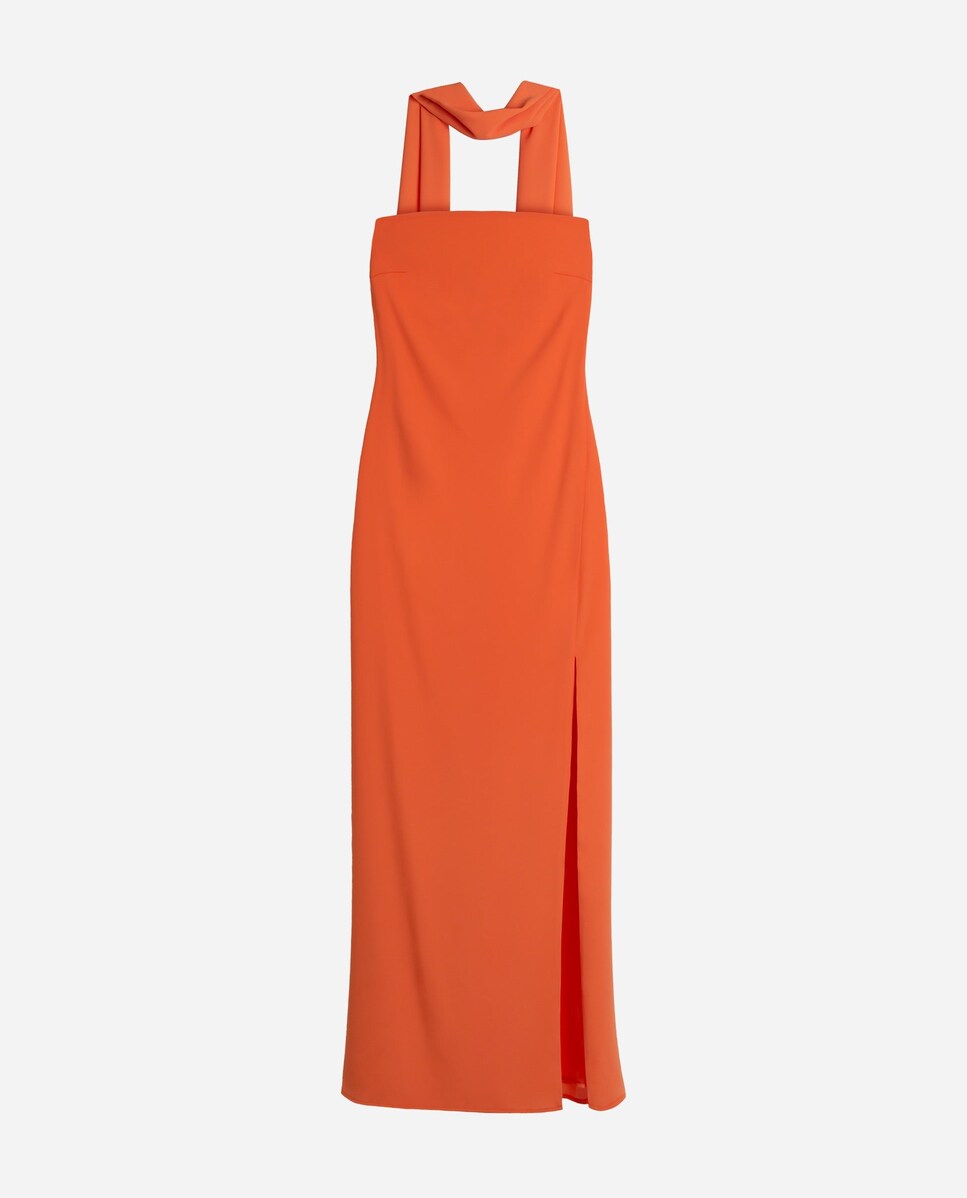 Vestido Palavra de Honra com Écharpe Laranja-5