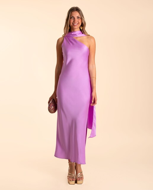 Imagem 0 de Vestido Midi Assimétrico com Laçada