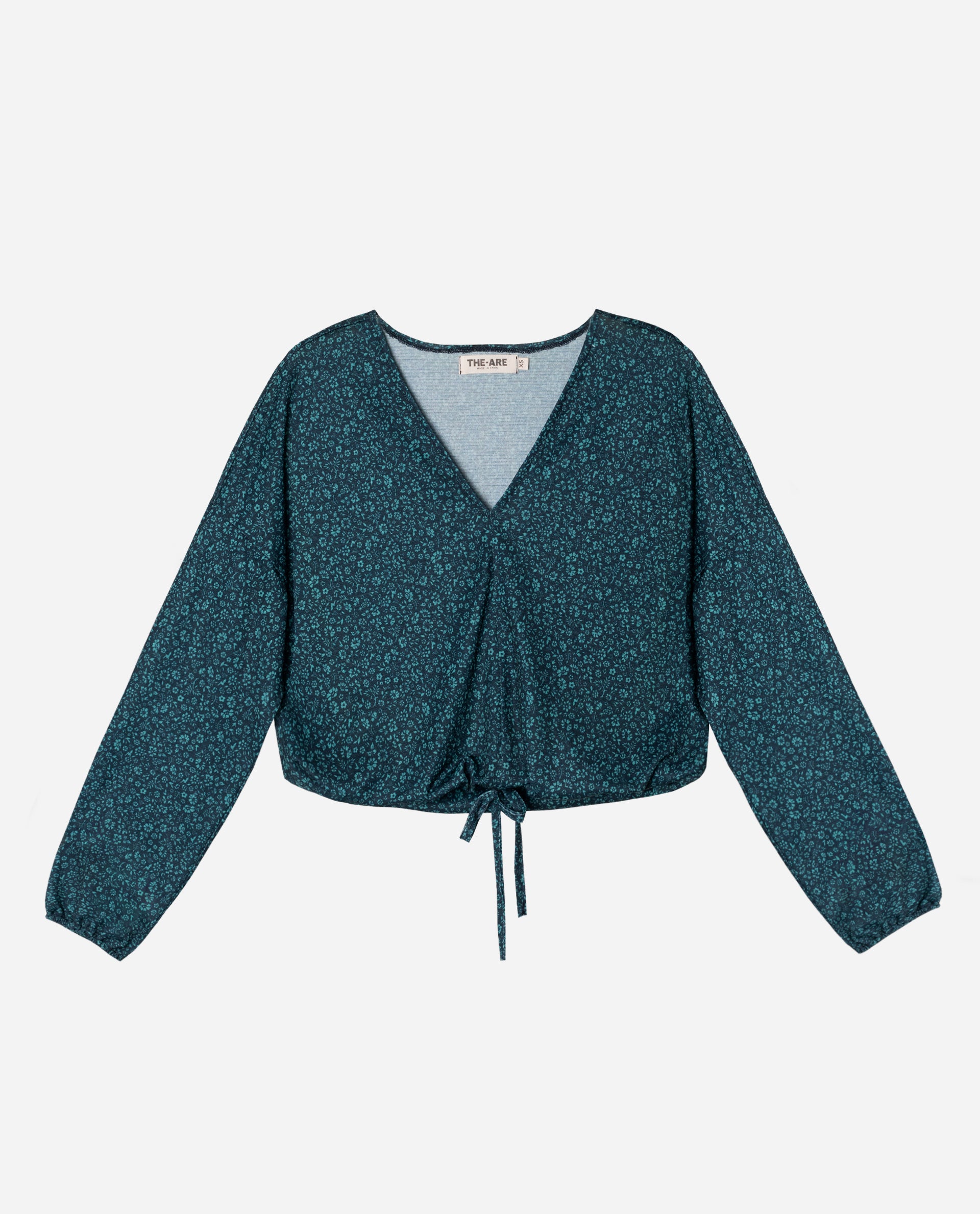 Blusa Estampada de Manga Comprida Preto-5