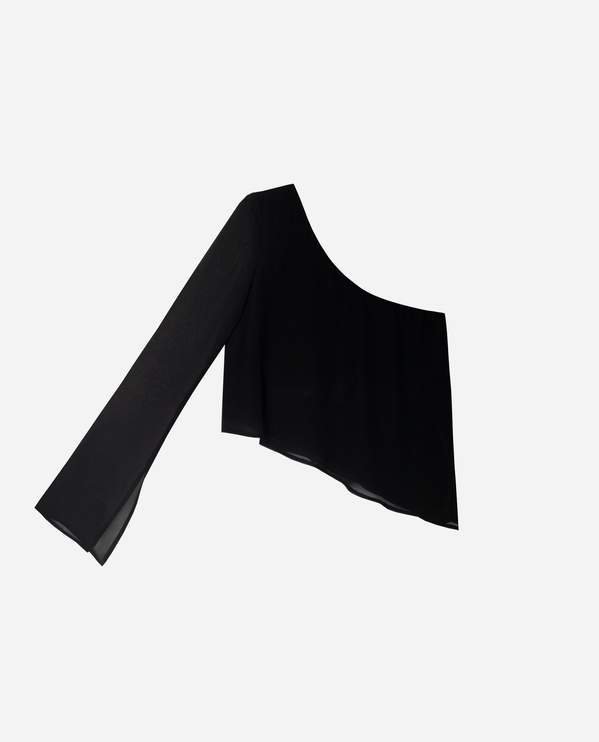 Blusa Assimétrica com Volume Preto-6
