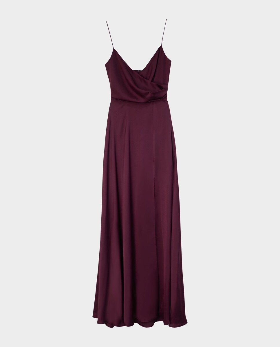 Vestido Comprido Princesa de Alças Bordeaux-5