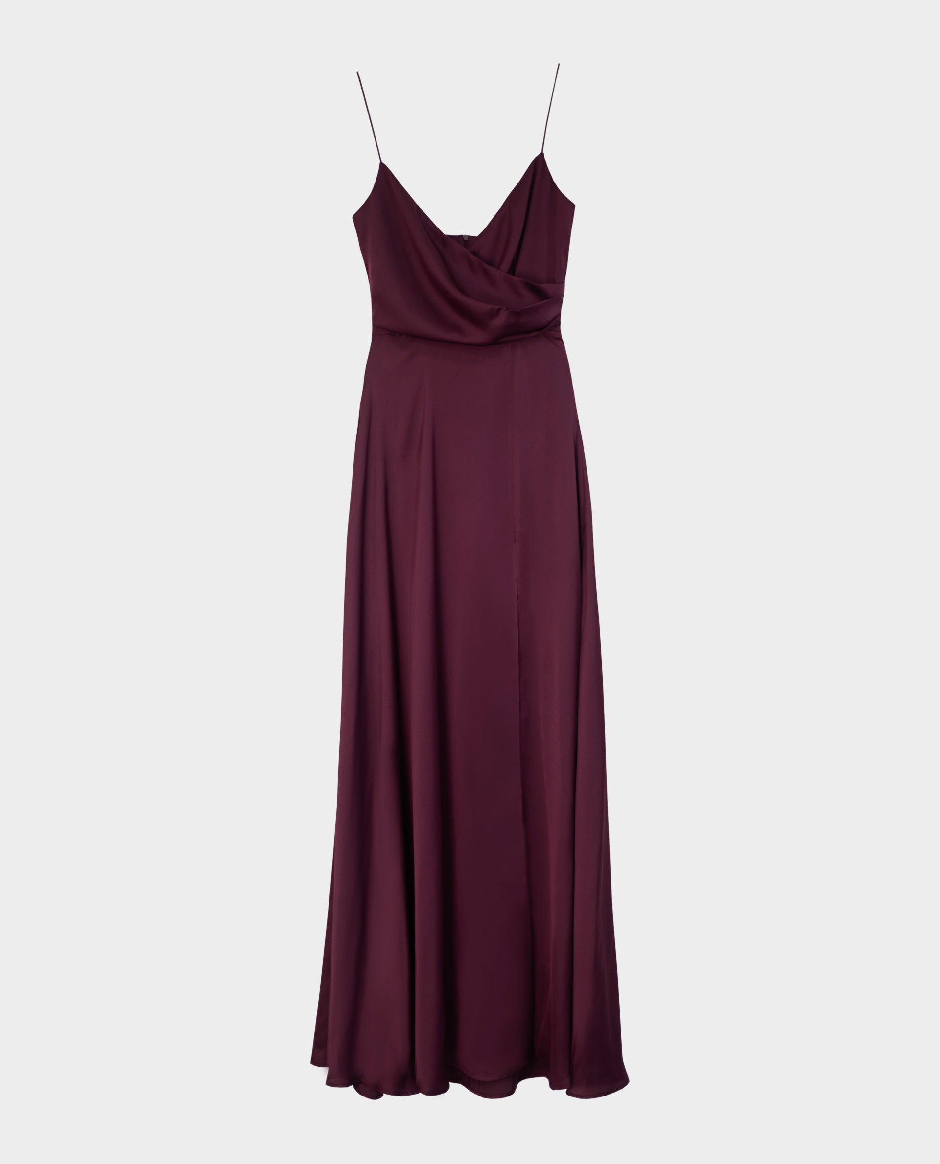 Vestido Comprido Princesa de Alças Bordeaux-5