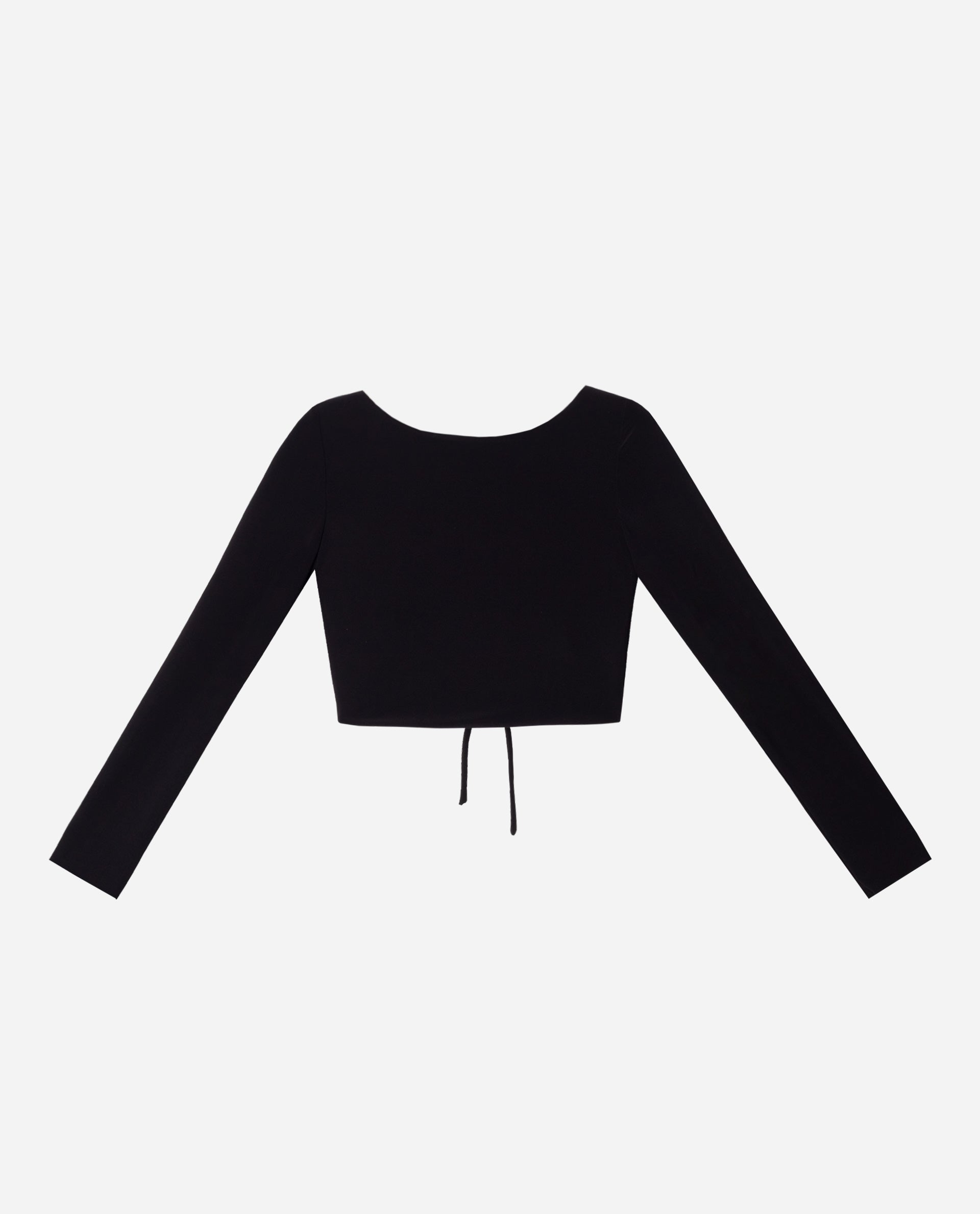 Top de Manga Comprida com Costas Abertas Preto-5