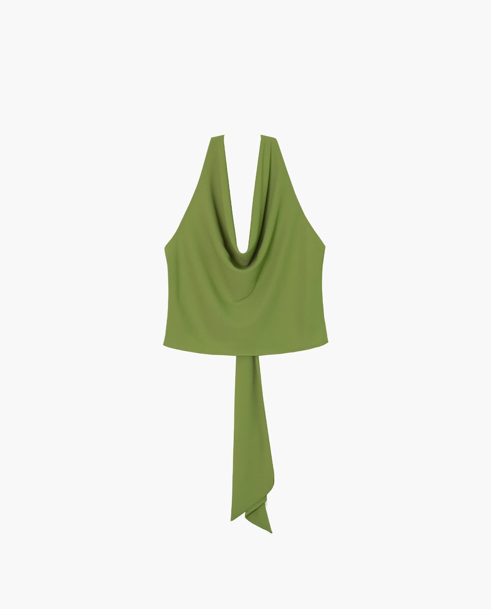 Blusa Halter com Costas Abertas Verde-6