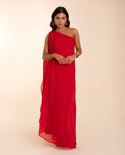 Imagem 0 de Vestido Comprido com Capa Assimétrico