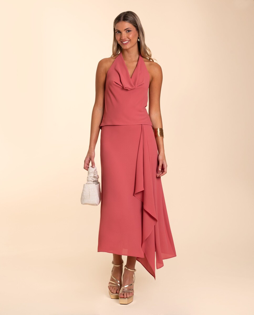 Blusa Halter com Costas Abertas Coral-5