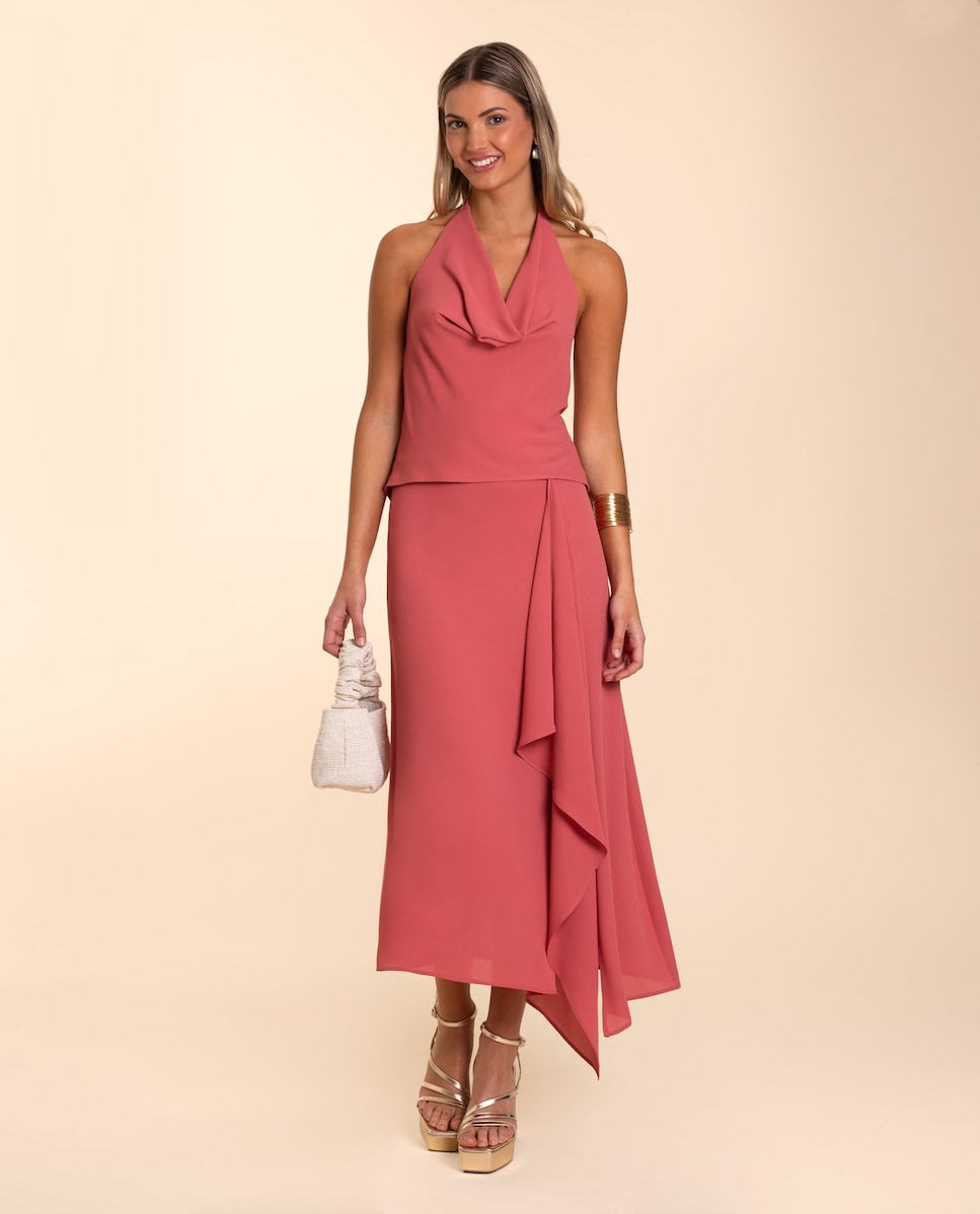 Blusa Halter com Costas Abertas Coral-5