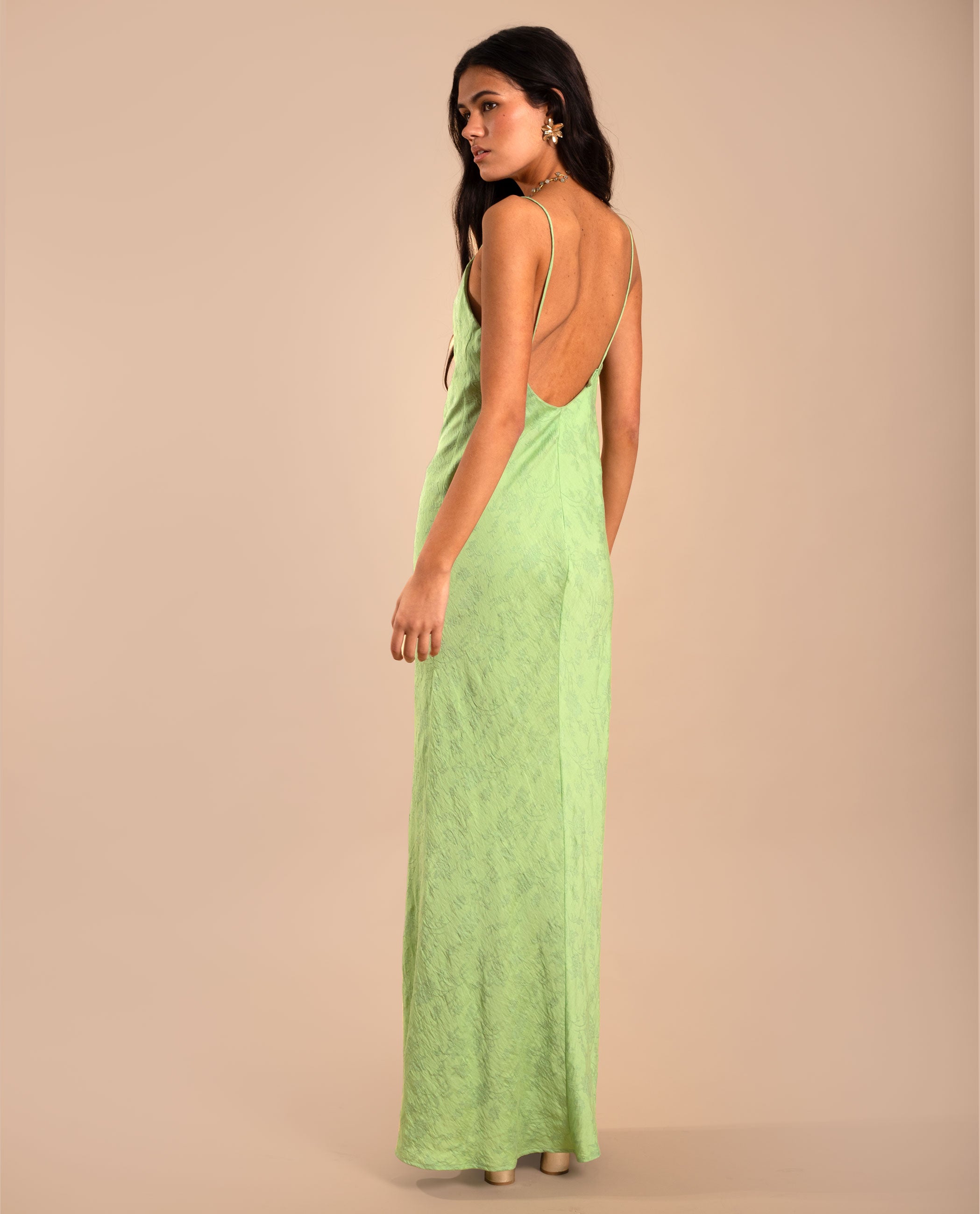 Vestido Midi de Alças Verde-4