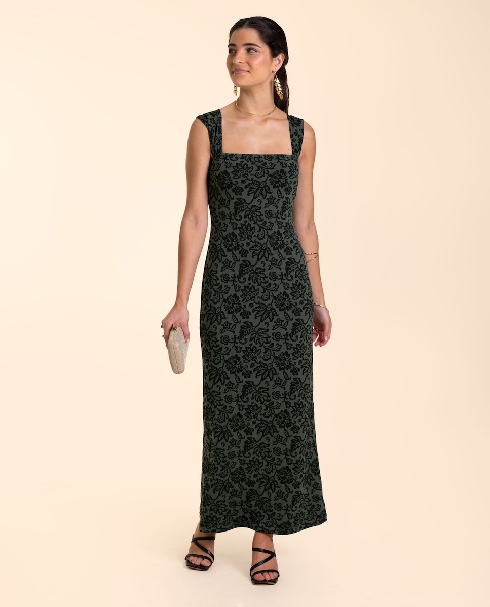 Vestido Midi com Alças Preto-3