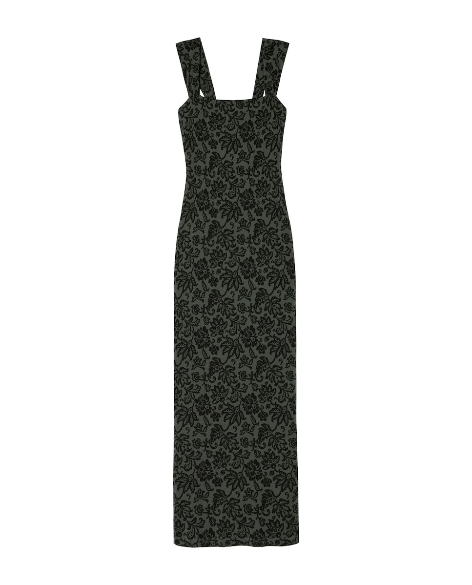 Vestido Midi com Alças Preto-6