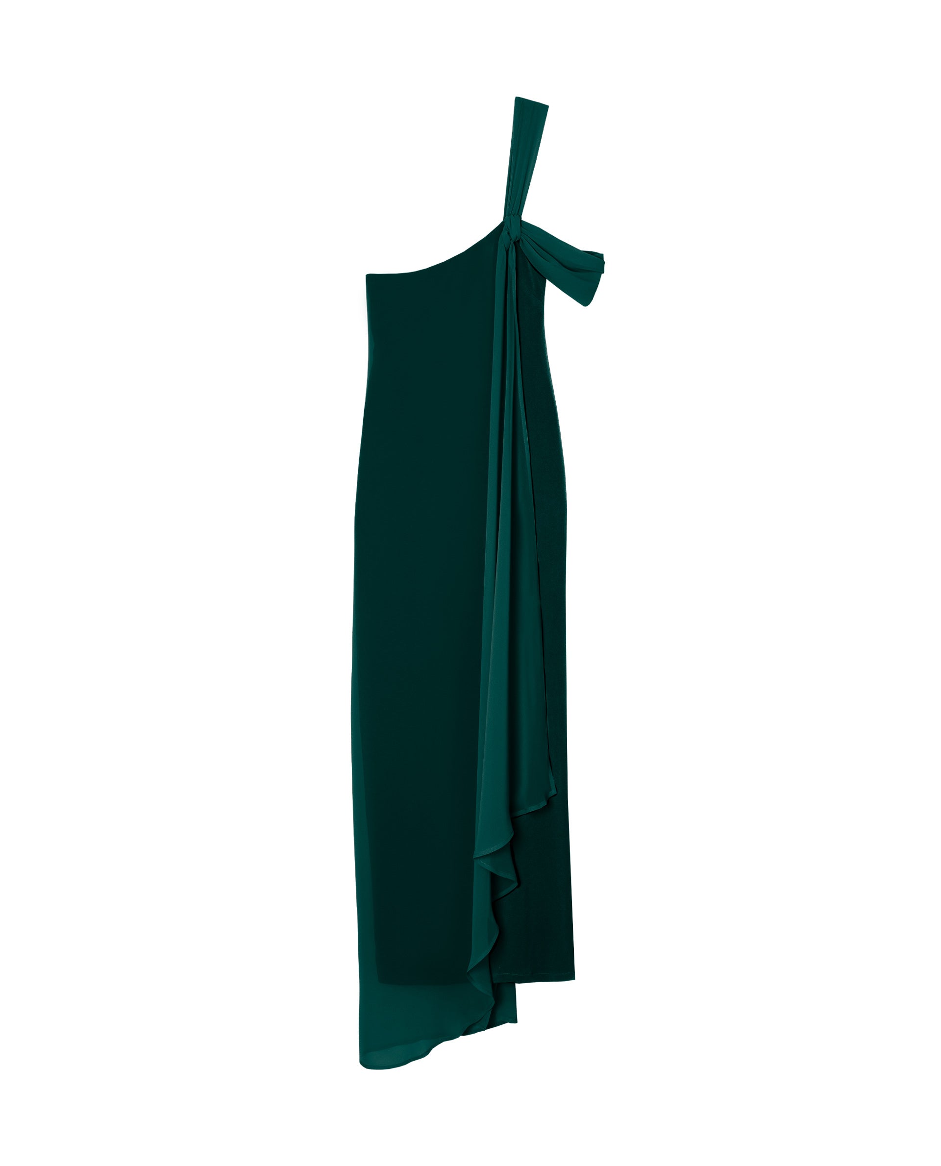 Vestido Midi de Decote Bardot com Capa Verde-6