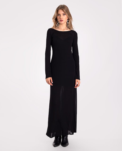 Imagem 0 de Vestido de Malha com Decote nas Costas