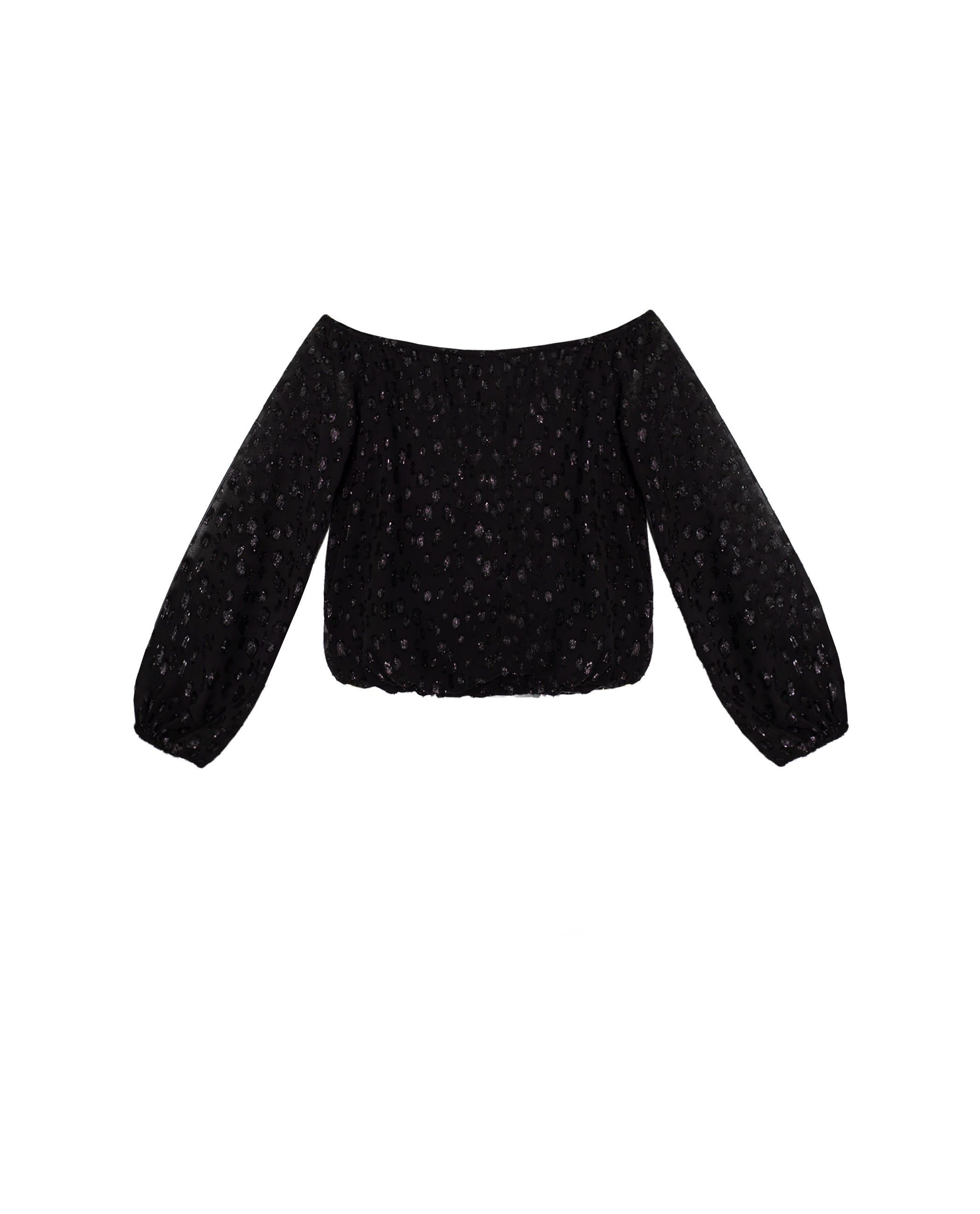 Blusa com Brilho e Decote Bardot Prata-6