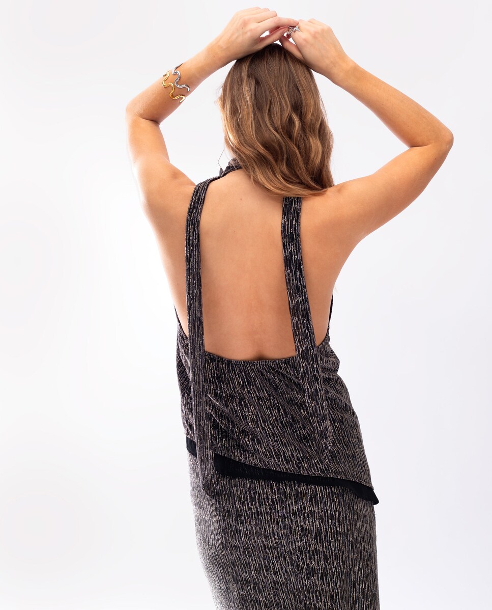 Blusa Halter com Laçadas e Costas Descobertas Multicolor-3