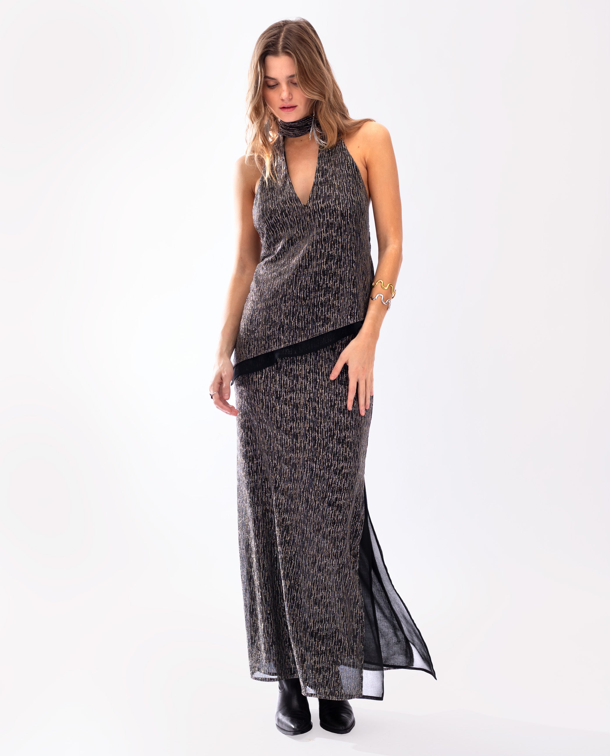 Saia Midi Brilhante Multicolor-1