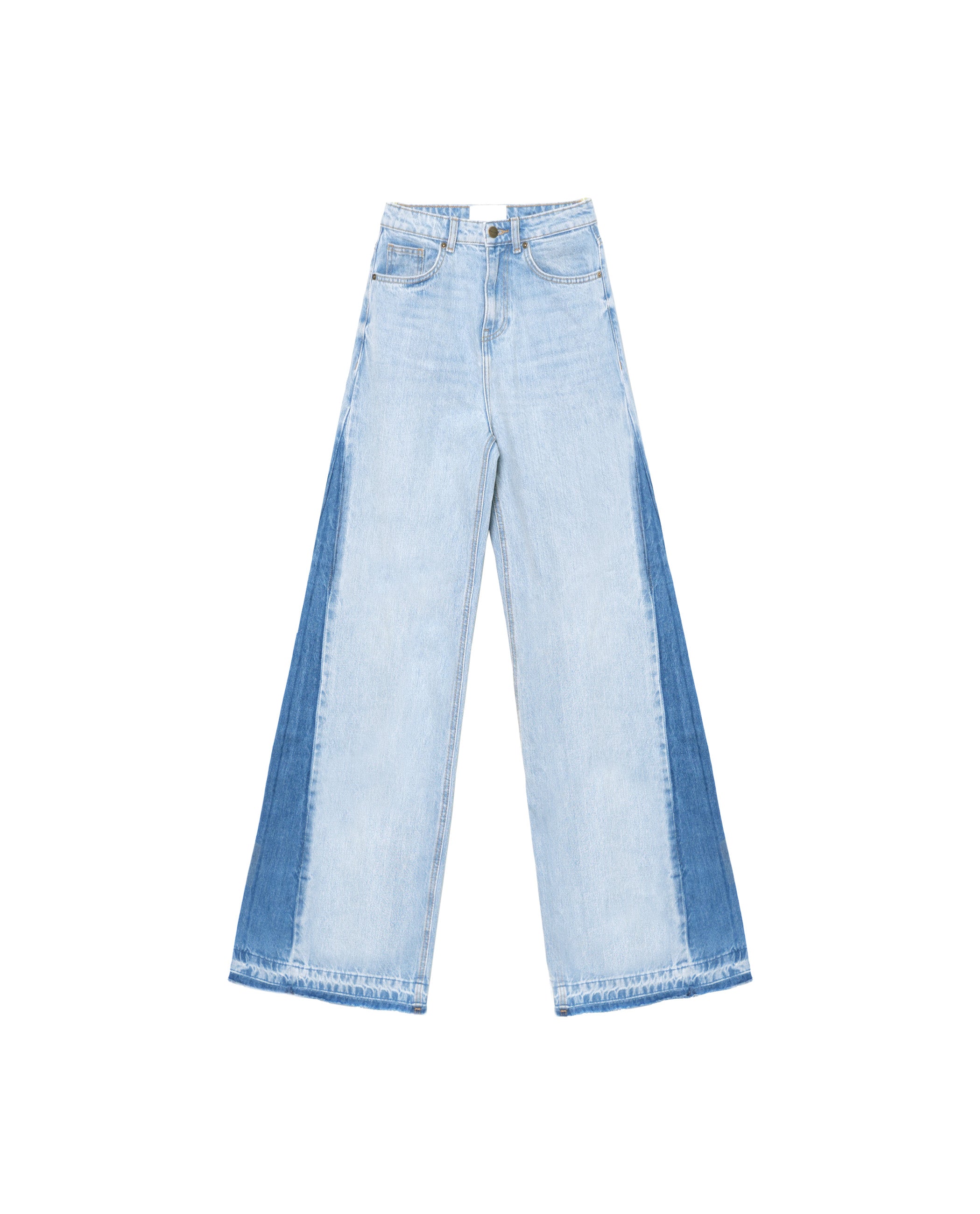 Jeans de Corte Wide Leg com Detalhe na Perna Azul-claro-5