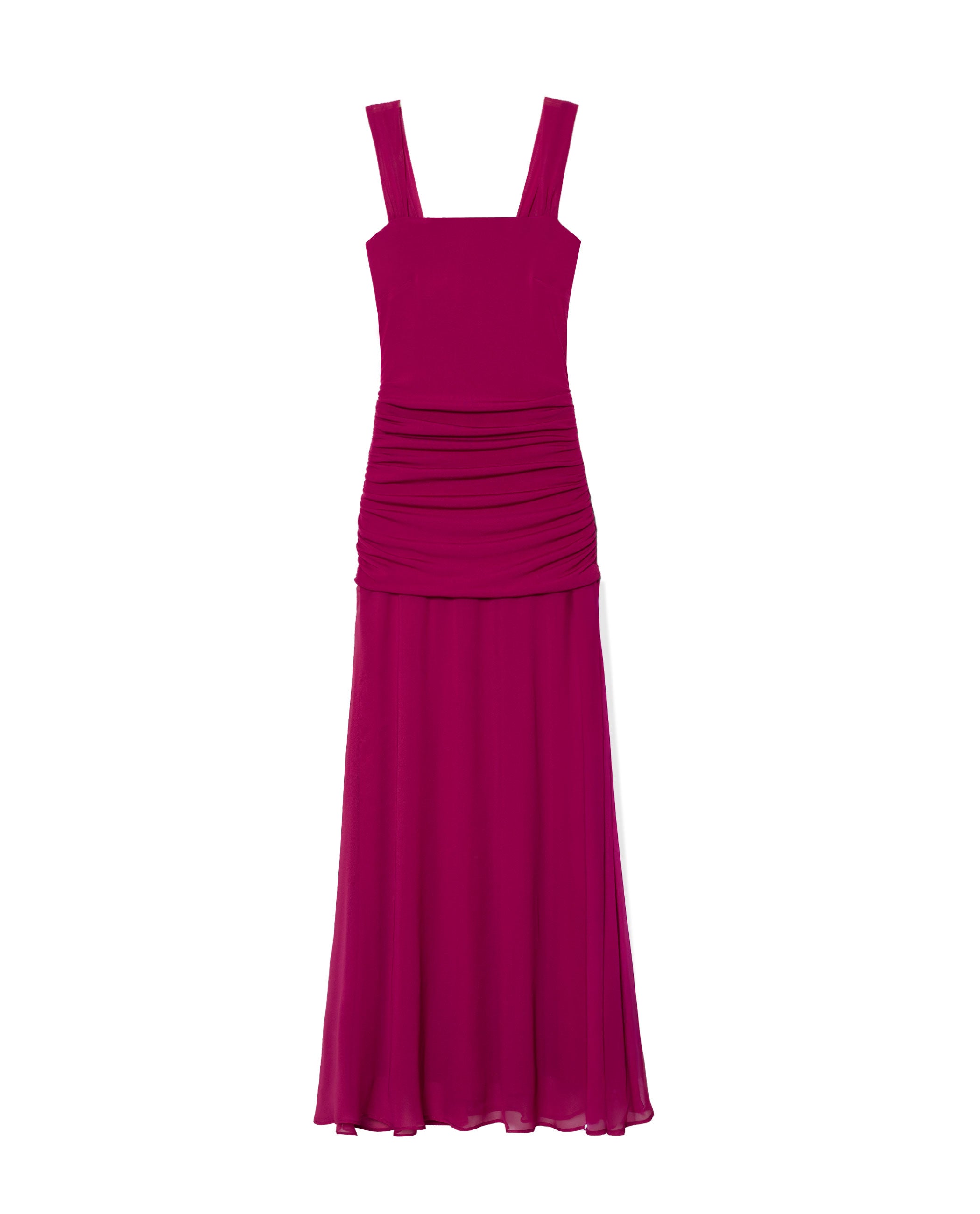 Vestido Midi de Alças com Decote Palavra de Honra Rosa-7
