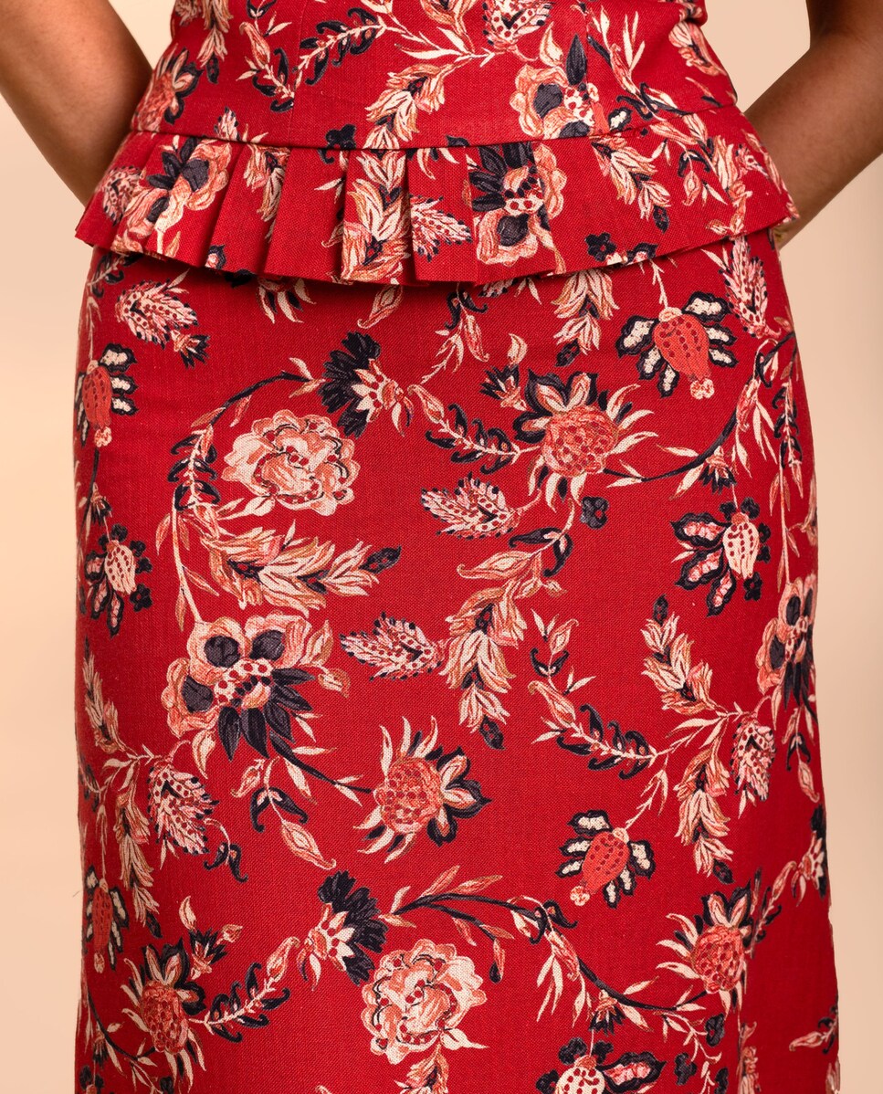 Saia Midi com Estampado Preto-4