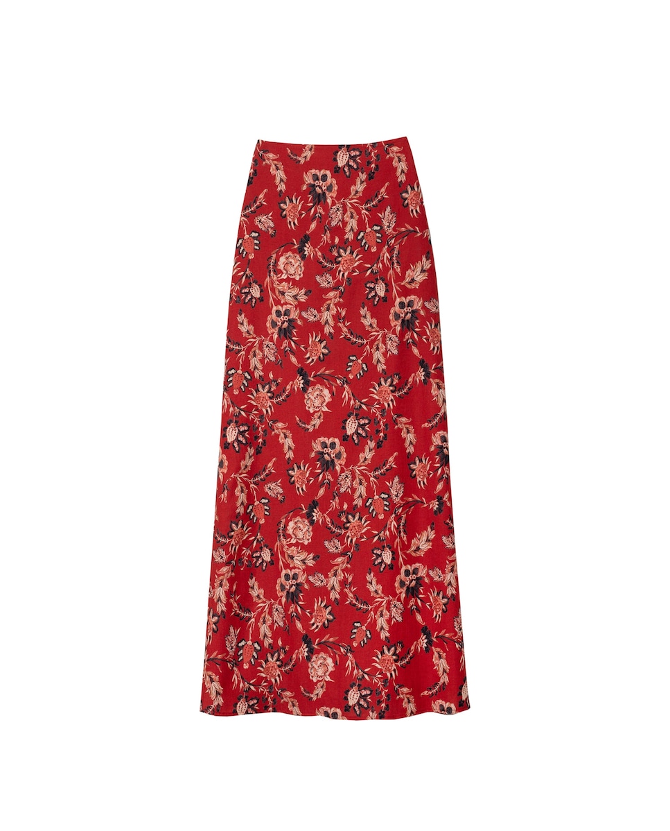 Saia Midi com Estampado Preto-5