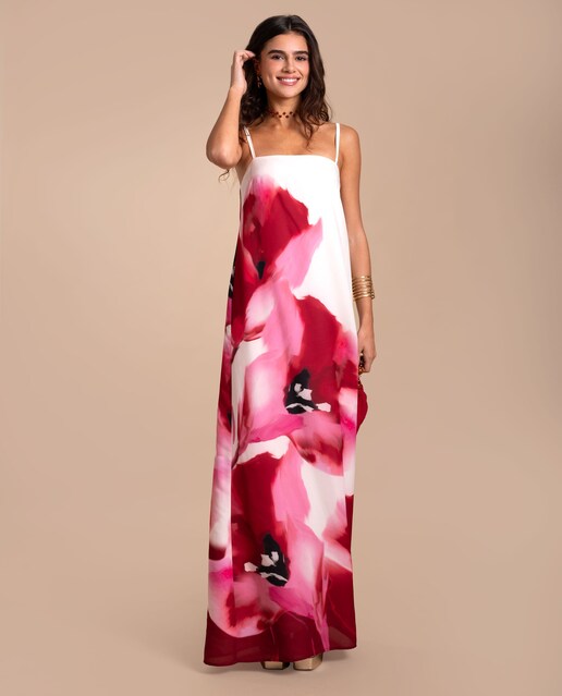 Imagem 0 de Vestido Comprido Estampado Floral de Alças