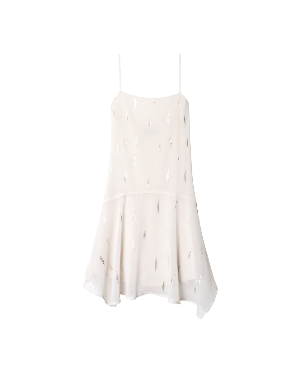 Vestido Mini de Gase com Decote Halter e Corte Império Branco-5