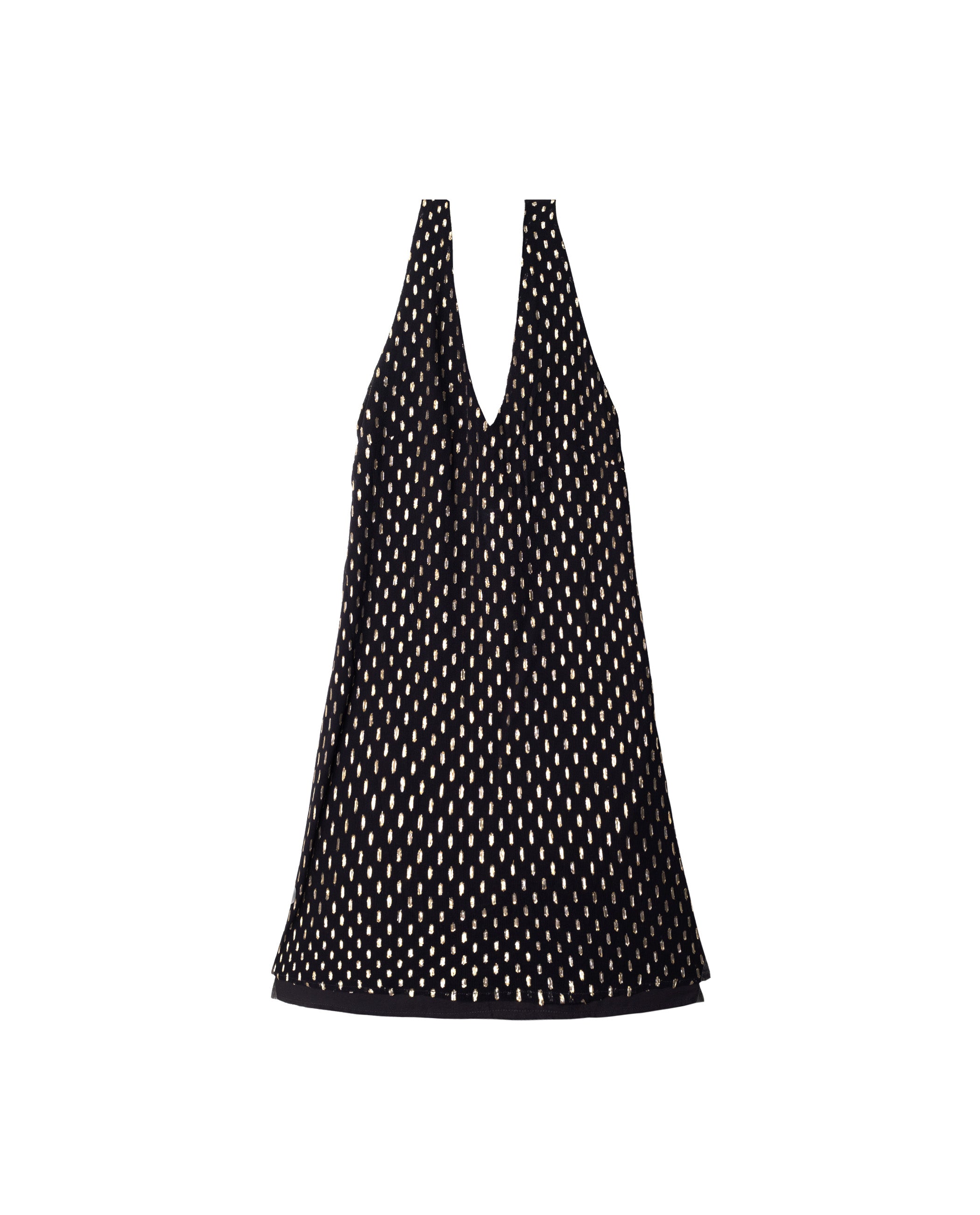 Vestido Curto com Laçada na Gola e Decote em V Preto-5