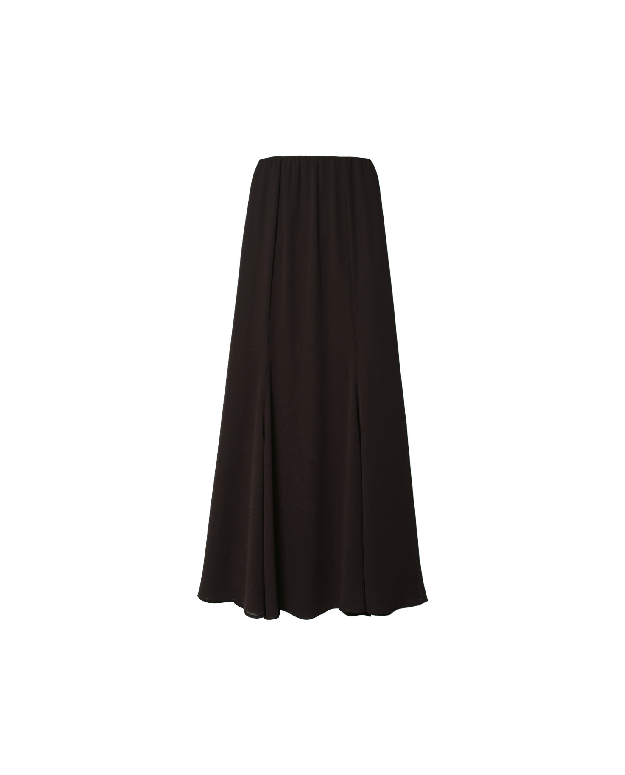 Saia Comprida de Gase com Godés e Cintura Elástica Preto-5