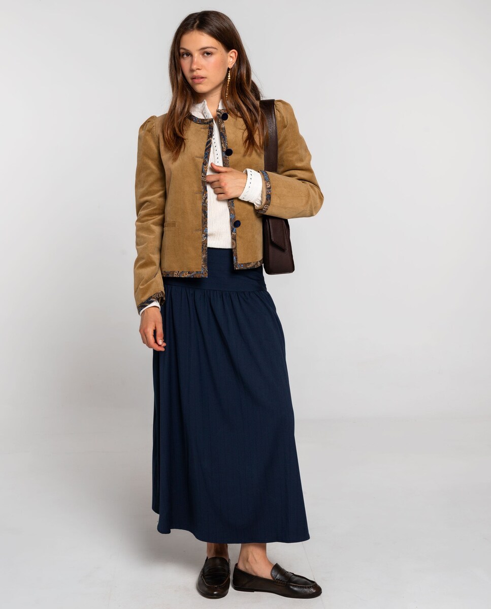 Casaco de Bombazina Camel-4