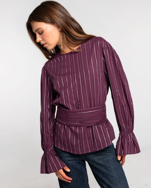 Imagem 0 de Blusa Folgada com Gola À Barco