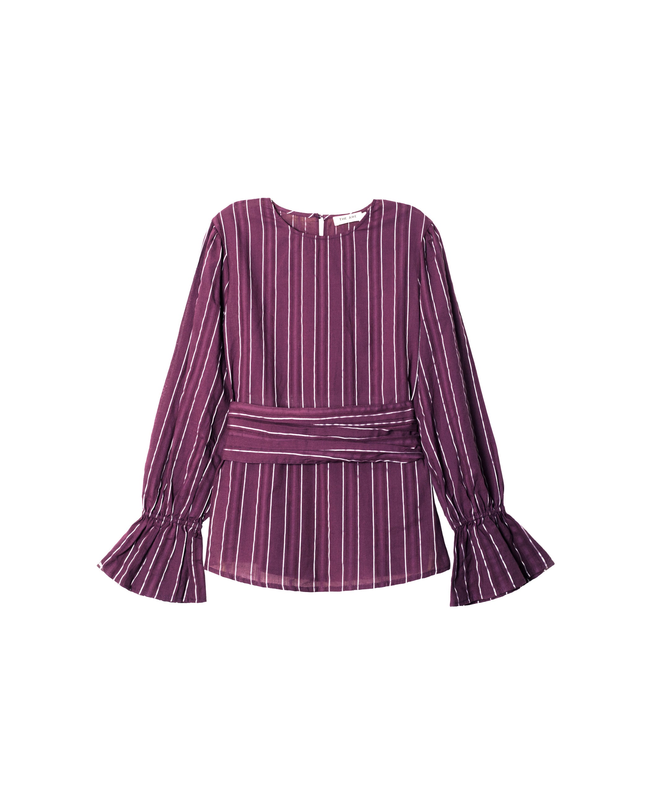Blusa Folgada com Gola À Barco Roxo-5