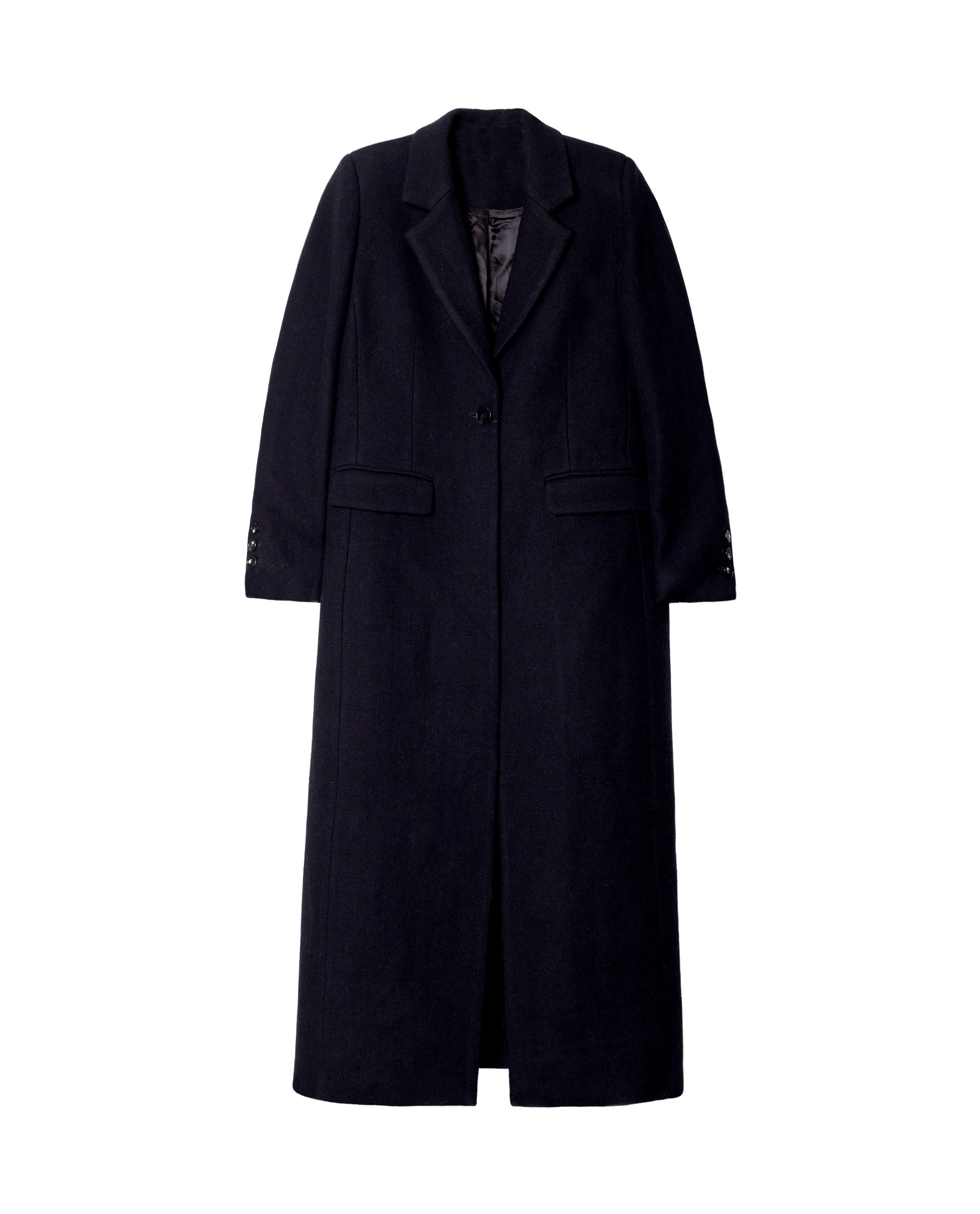 Sobretudo Comprido com Acabamento de Alfaiate Azul-marinho-5