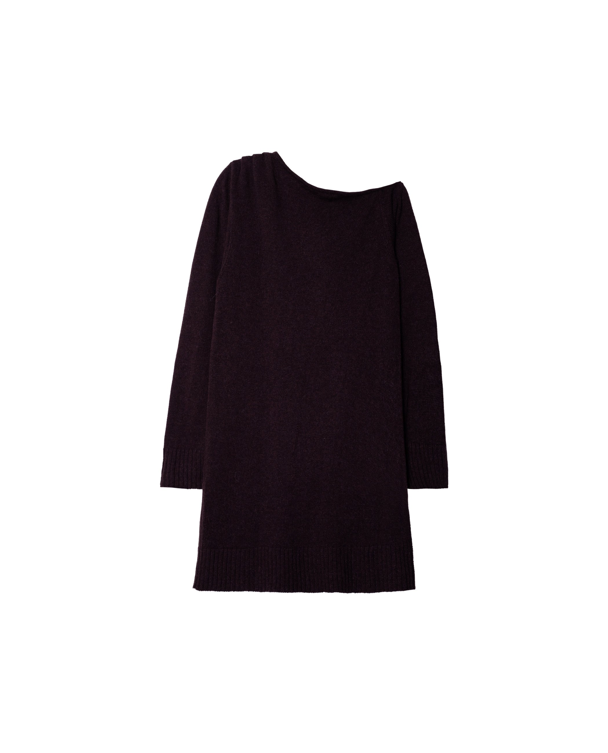 Vestido de Malha Elástica com Franjas e Corte Ajustado Castanho-5