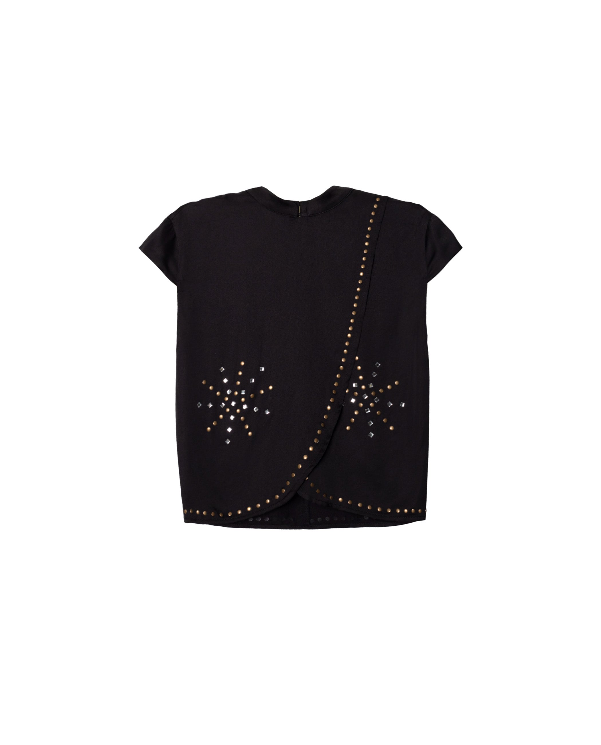 Top de Cetim com Apliques Preto-5