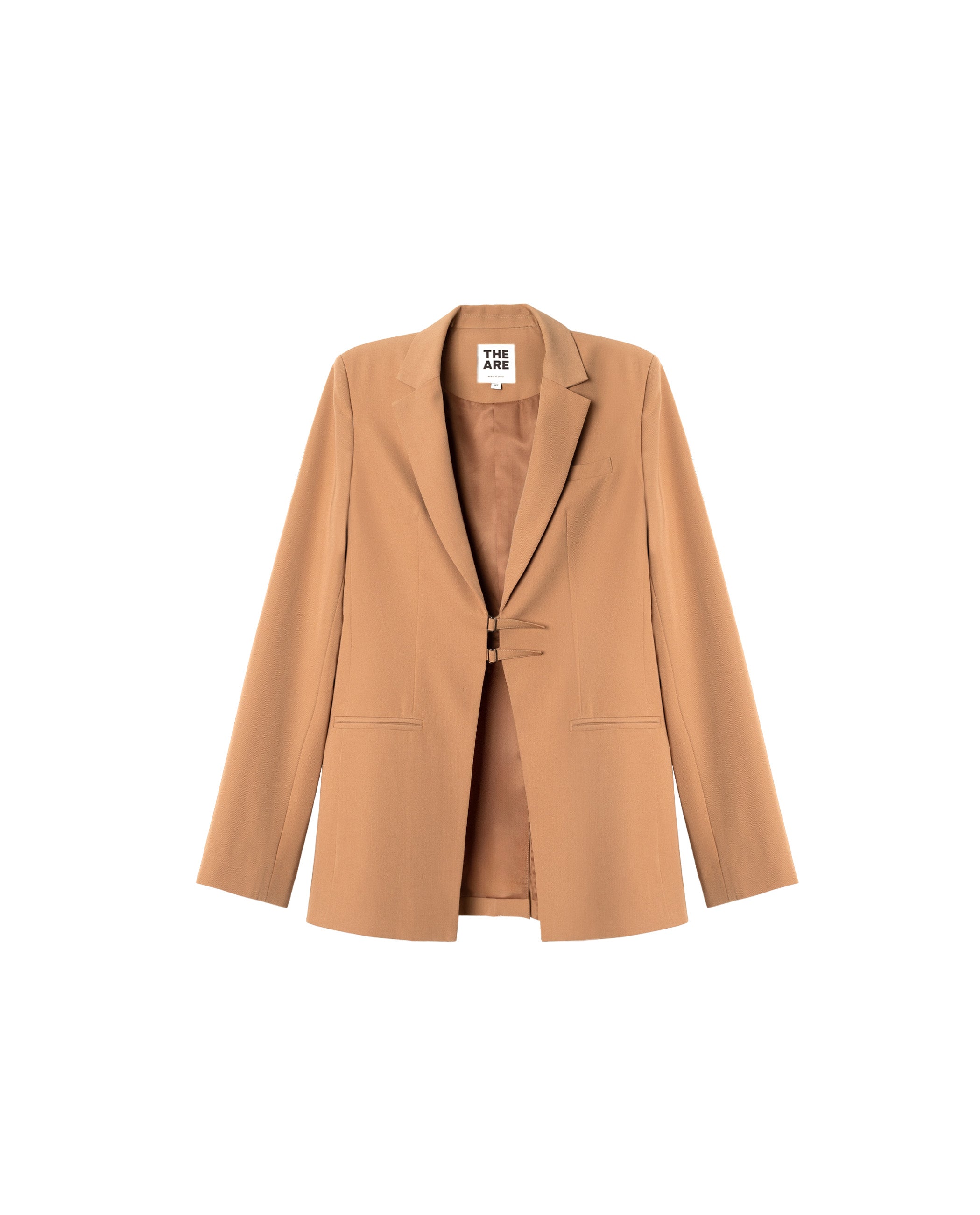 Blazer de Fato com Fecho de Fivelas Camel-5