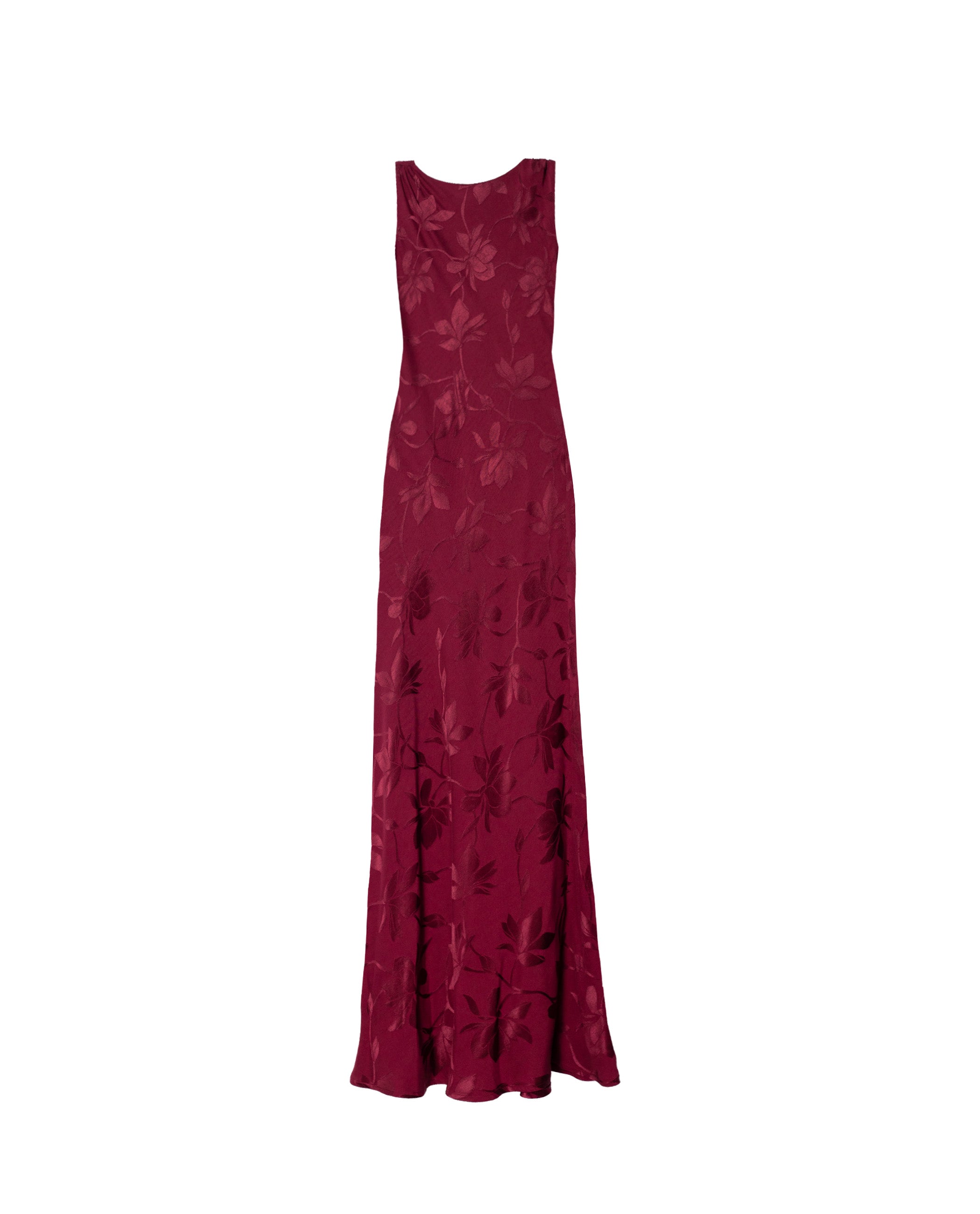 Vestido Comprido com Decote Drapeado nas Costas Vermelho-5