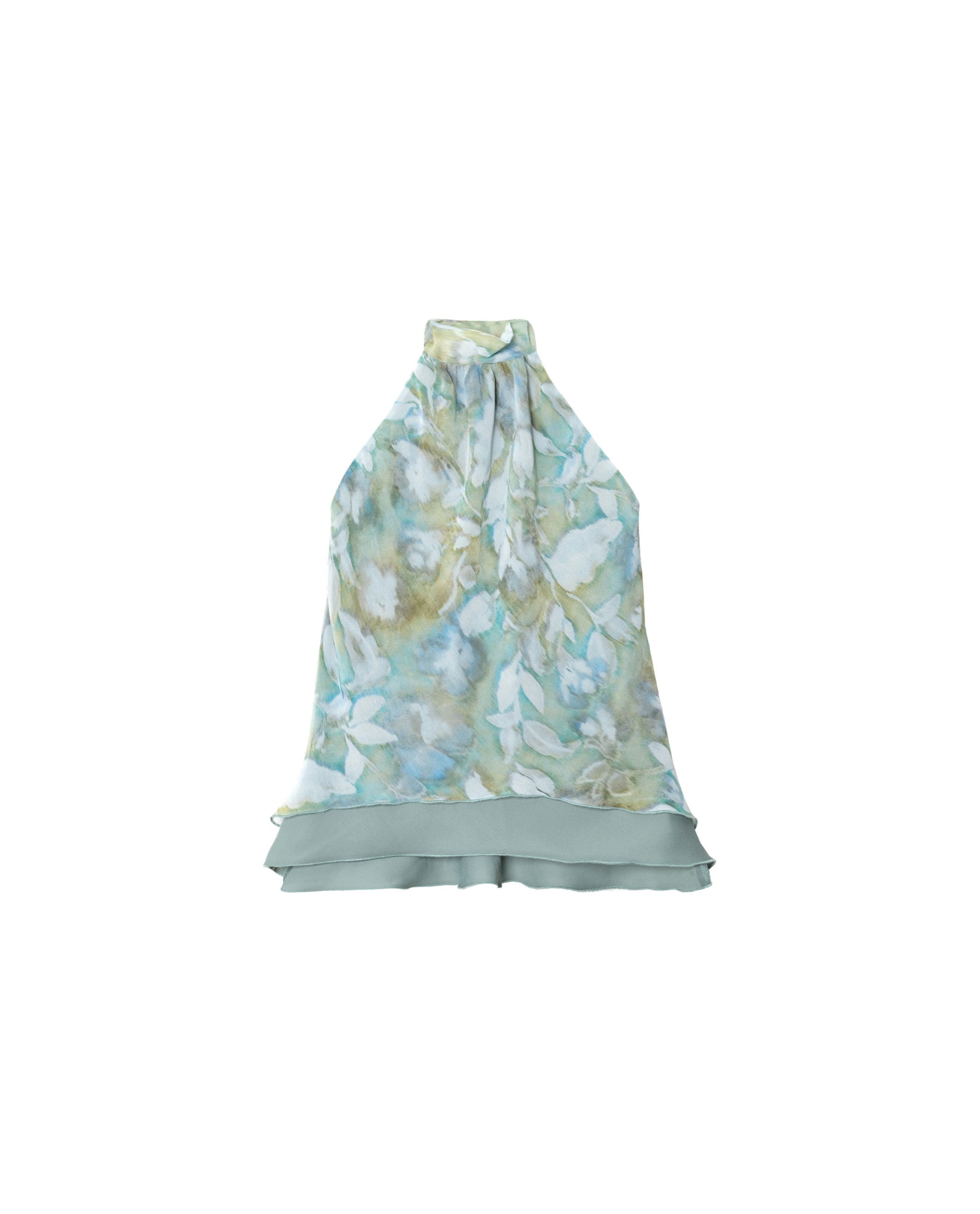 Blusa Halter com Laçada Azul-claro-5
