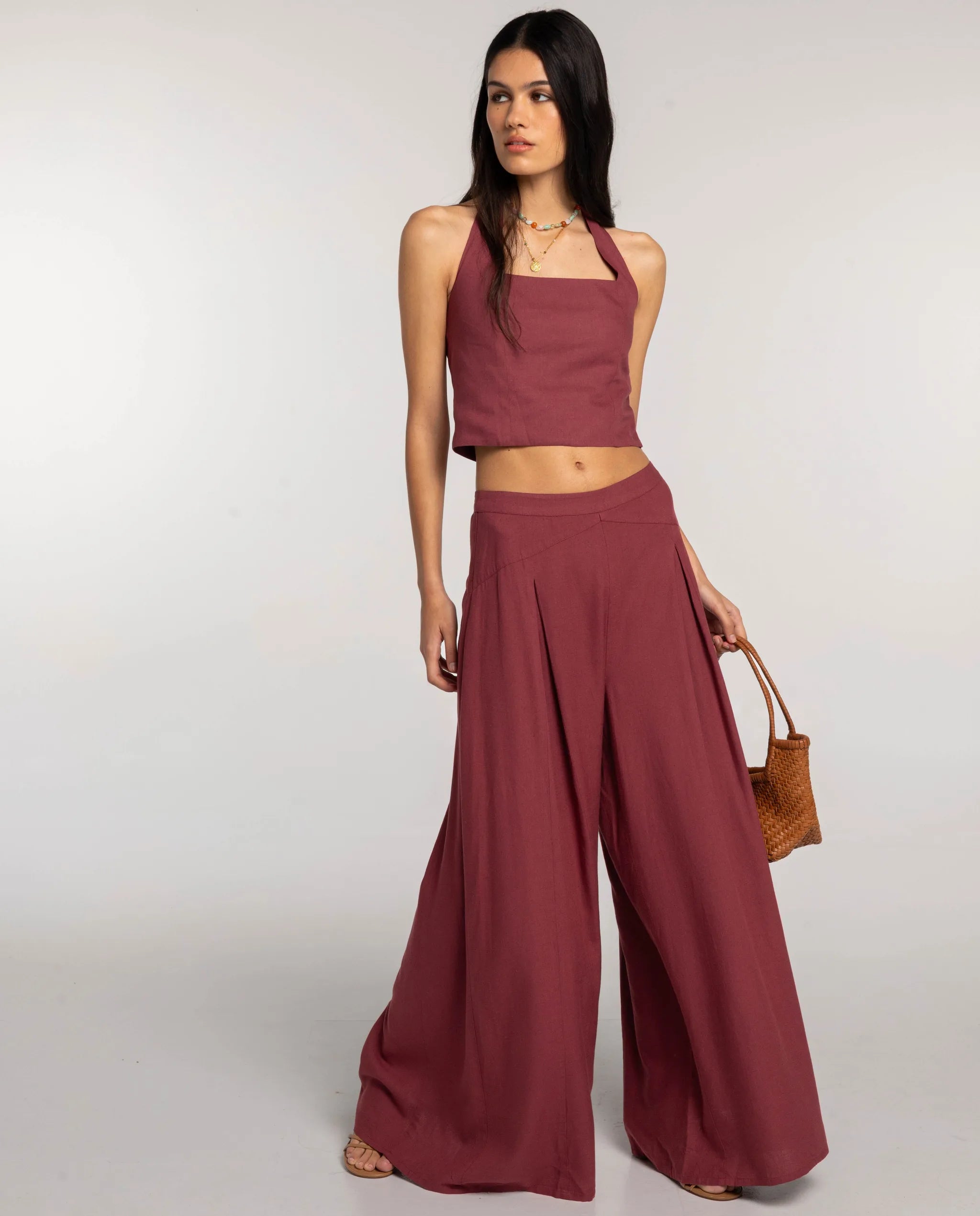 Top Halter com Laçada na Gola Roxo-4