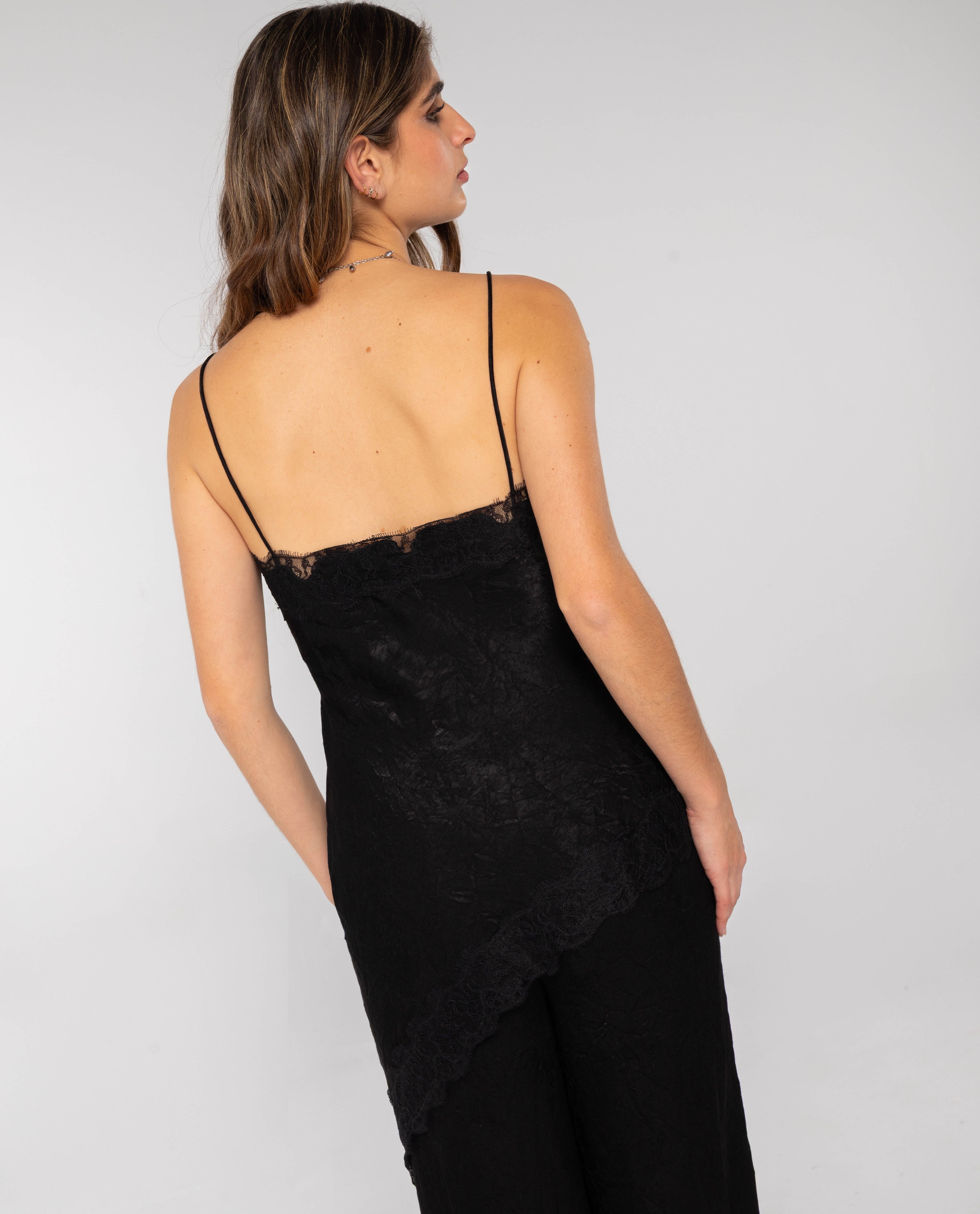 Top de Renda com Encaje e Alças Preto-2