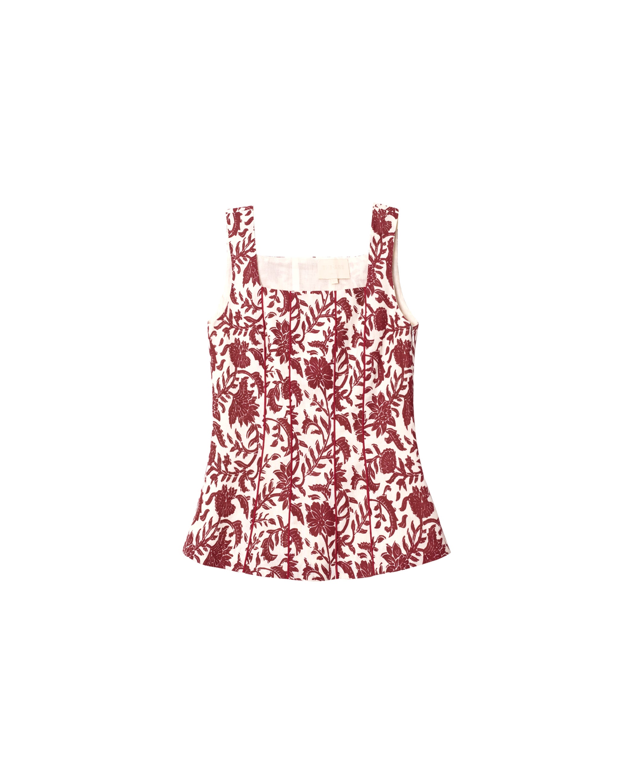 Top Estilo Corset de Alças com Linho Branco-5