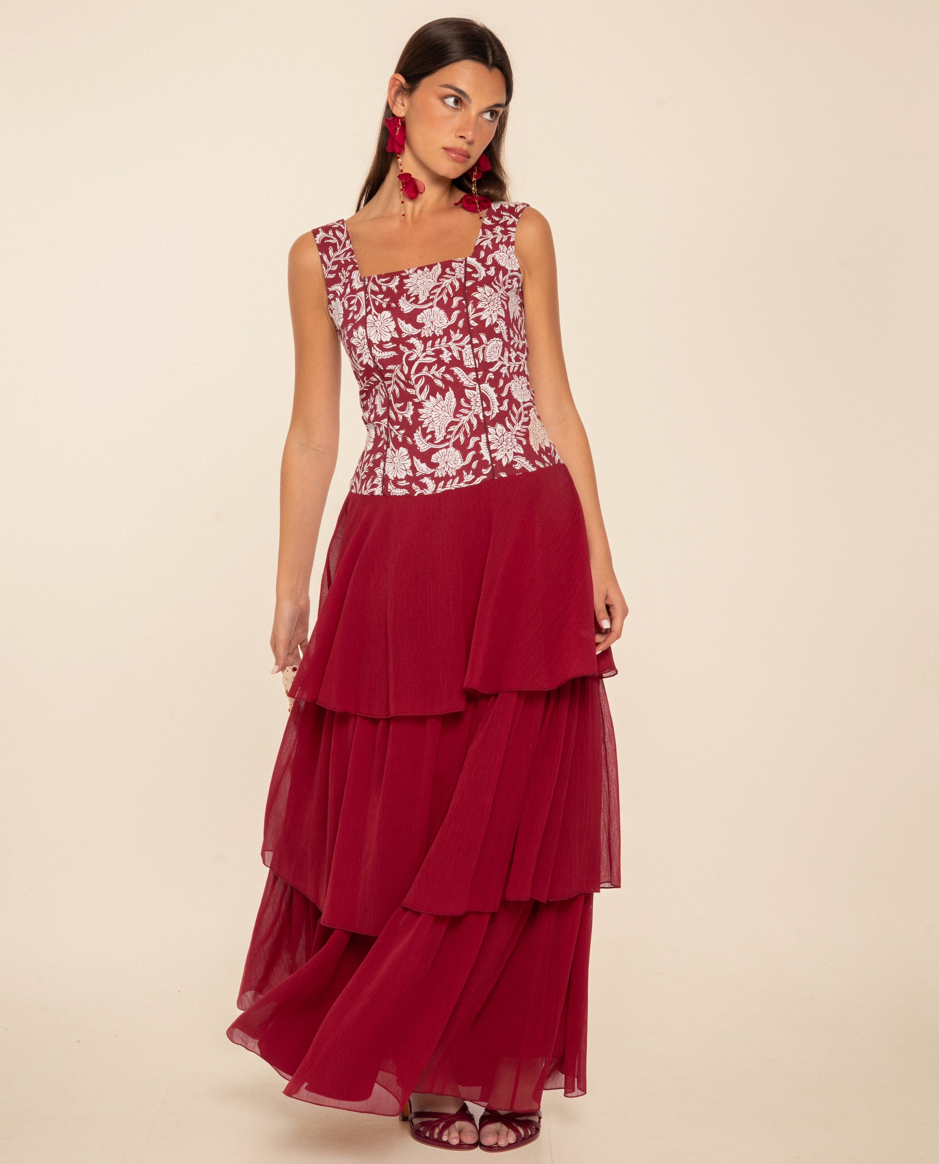 Vestido Comprido de Alças com Linho Branco-2