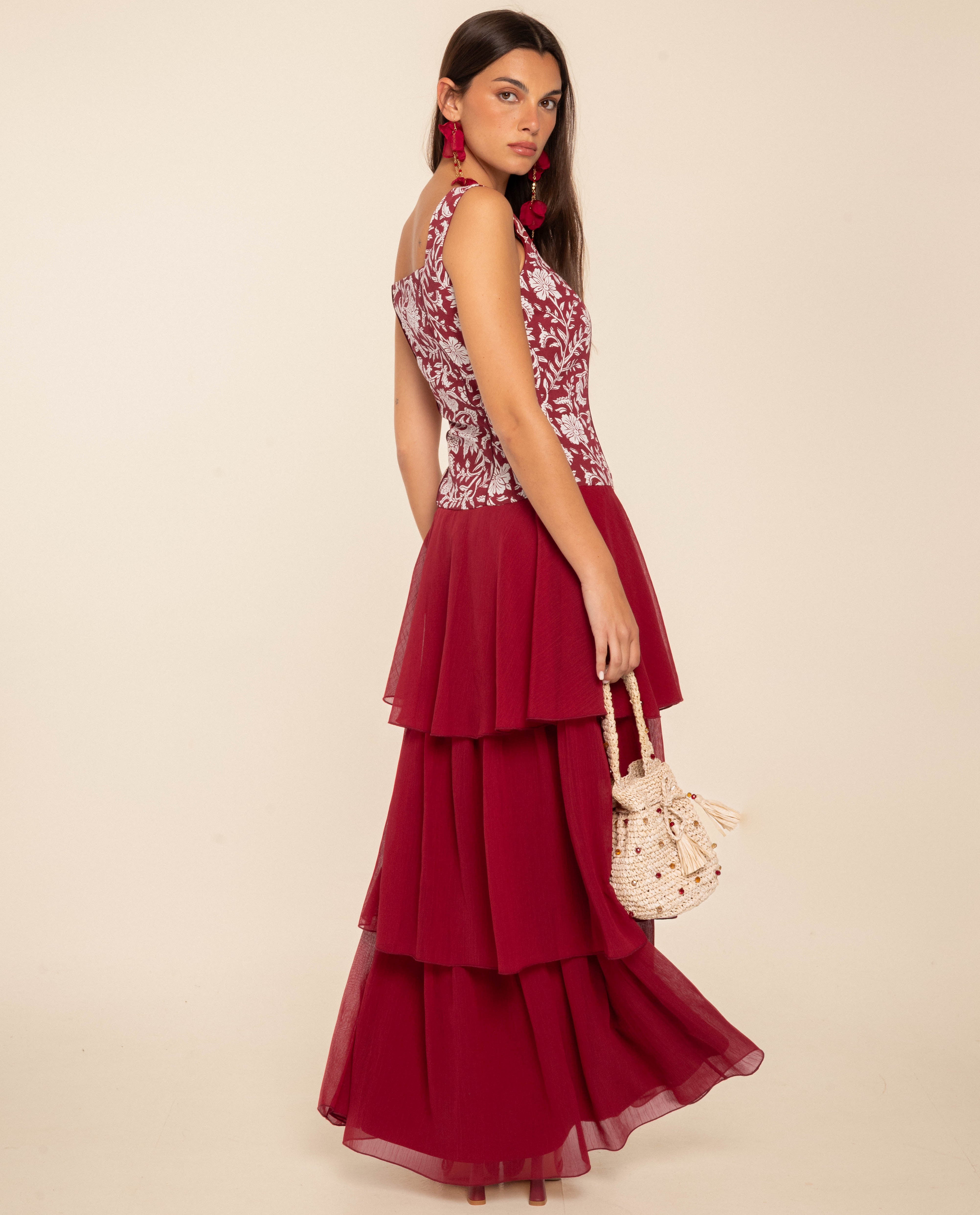 Vestido Comprido de Alças com Linho Branco-3