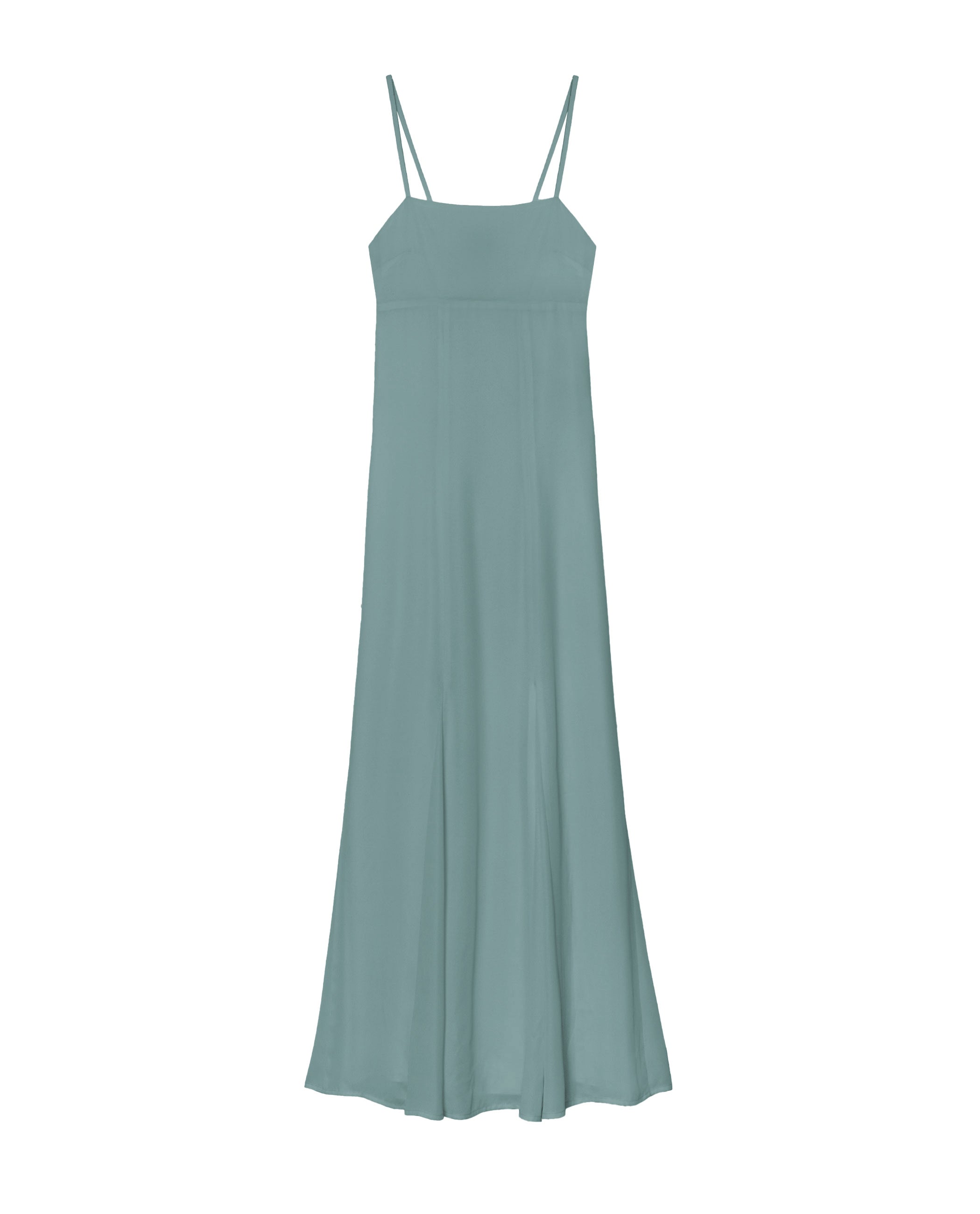 Vestido Midi de Corte Império com Alças Azul-acinzentado-5