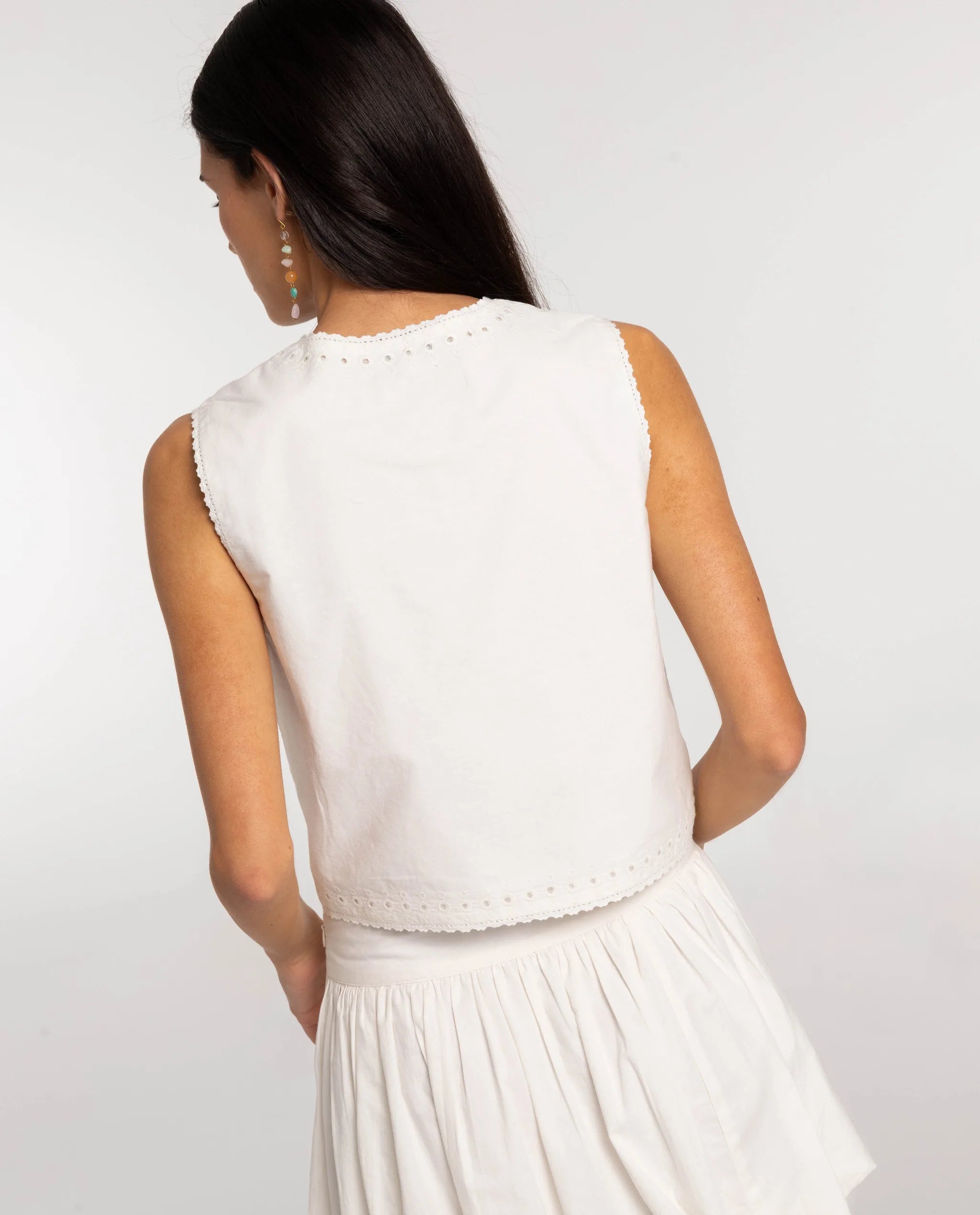 Top com Fecho de Laçada Branco-2