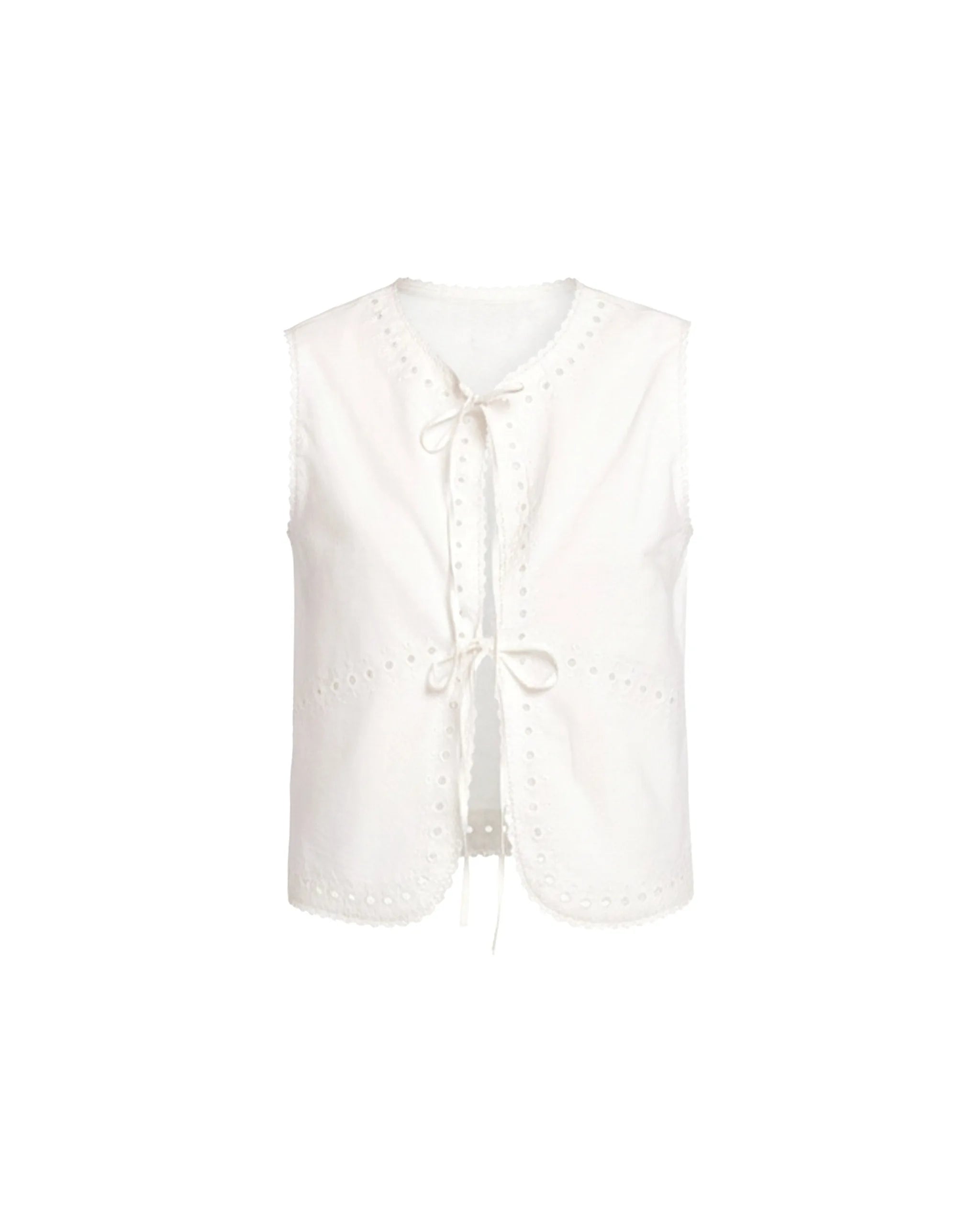 Top com Fecho de Laçada Branco-5