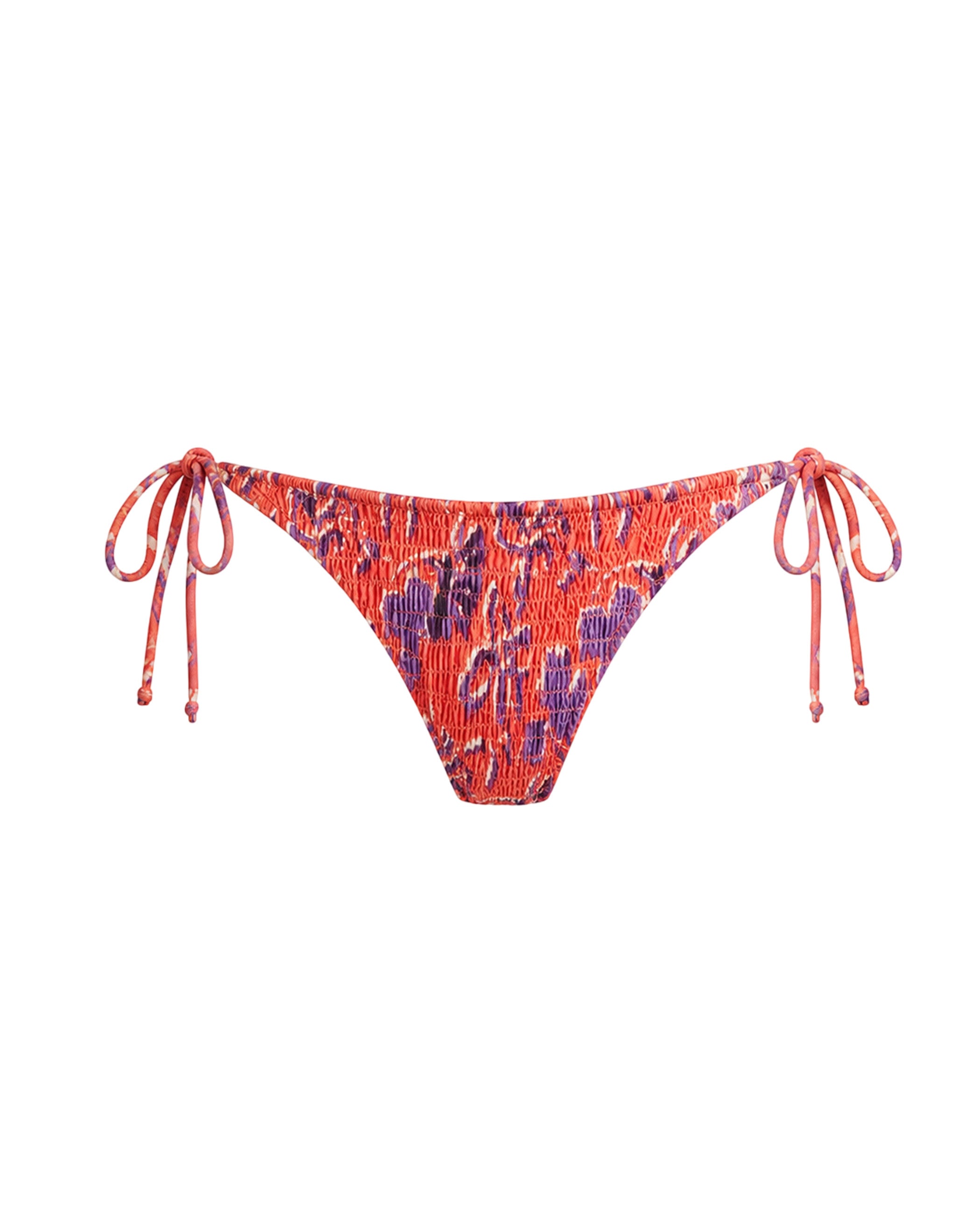 Cueca de Biquíni com Laçada Ajustável e Favo de Mel Multicolor-4