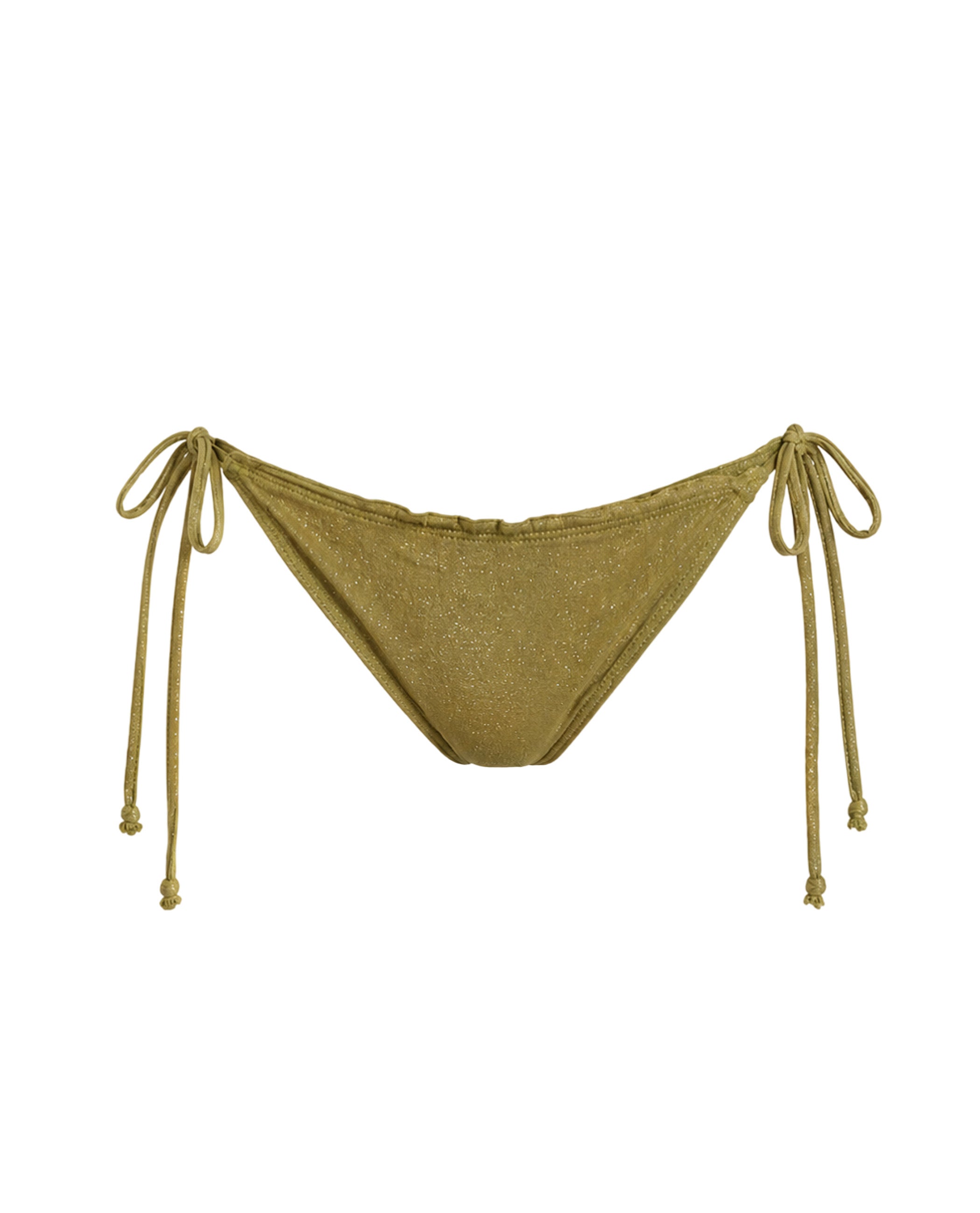 Cueca de Biquíni com Laçada Ajustável Verde-claro-5