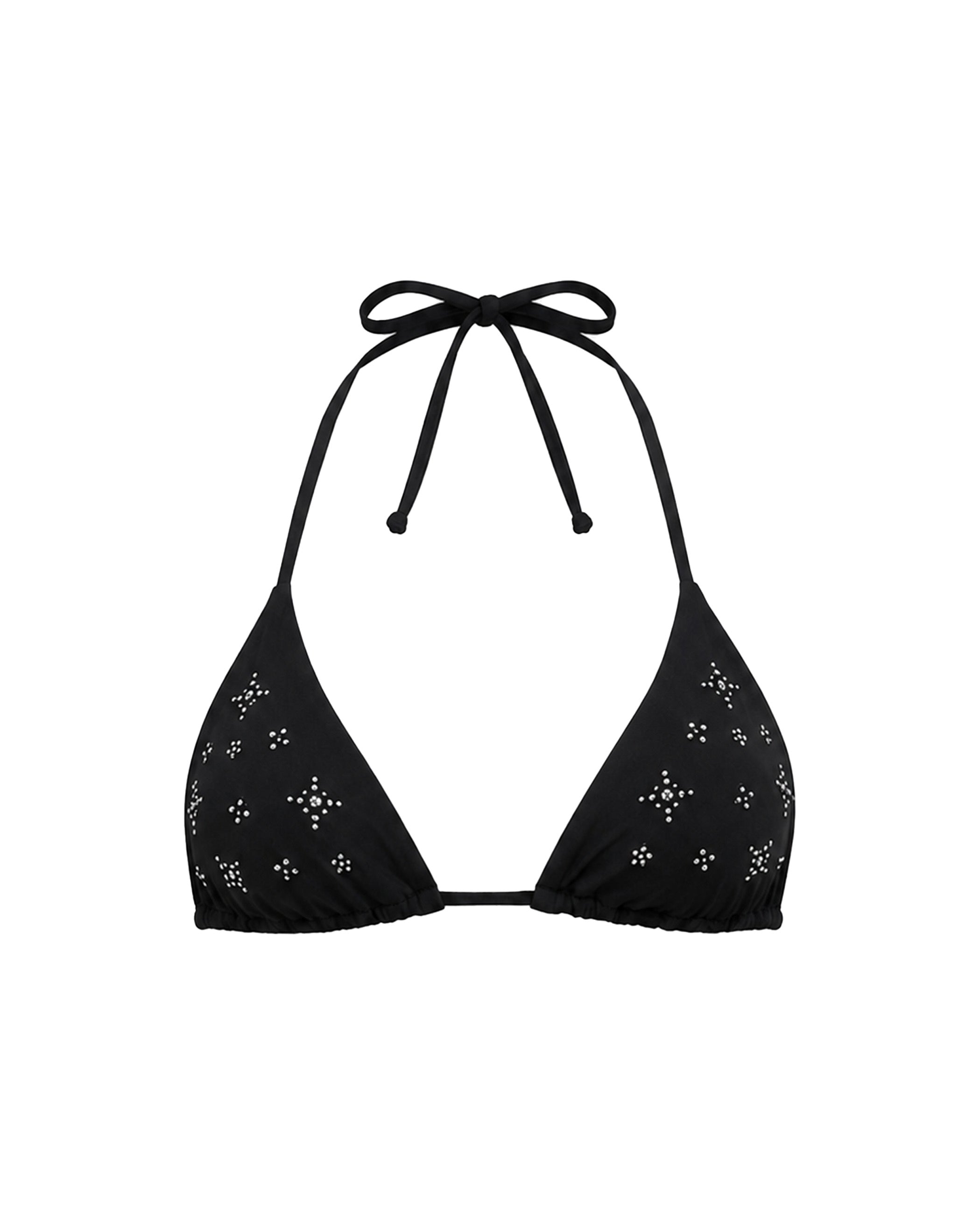 Top de Biquíni de Triângulo com Tachas Cinzento-5