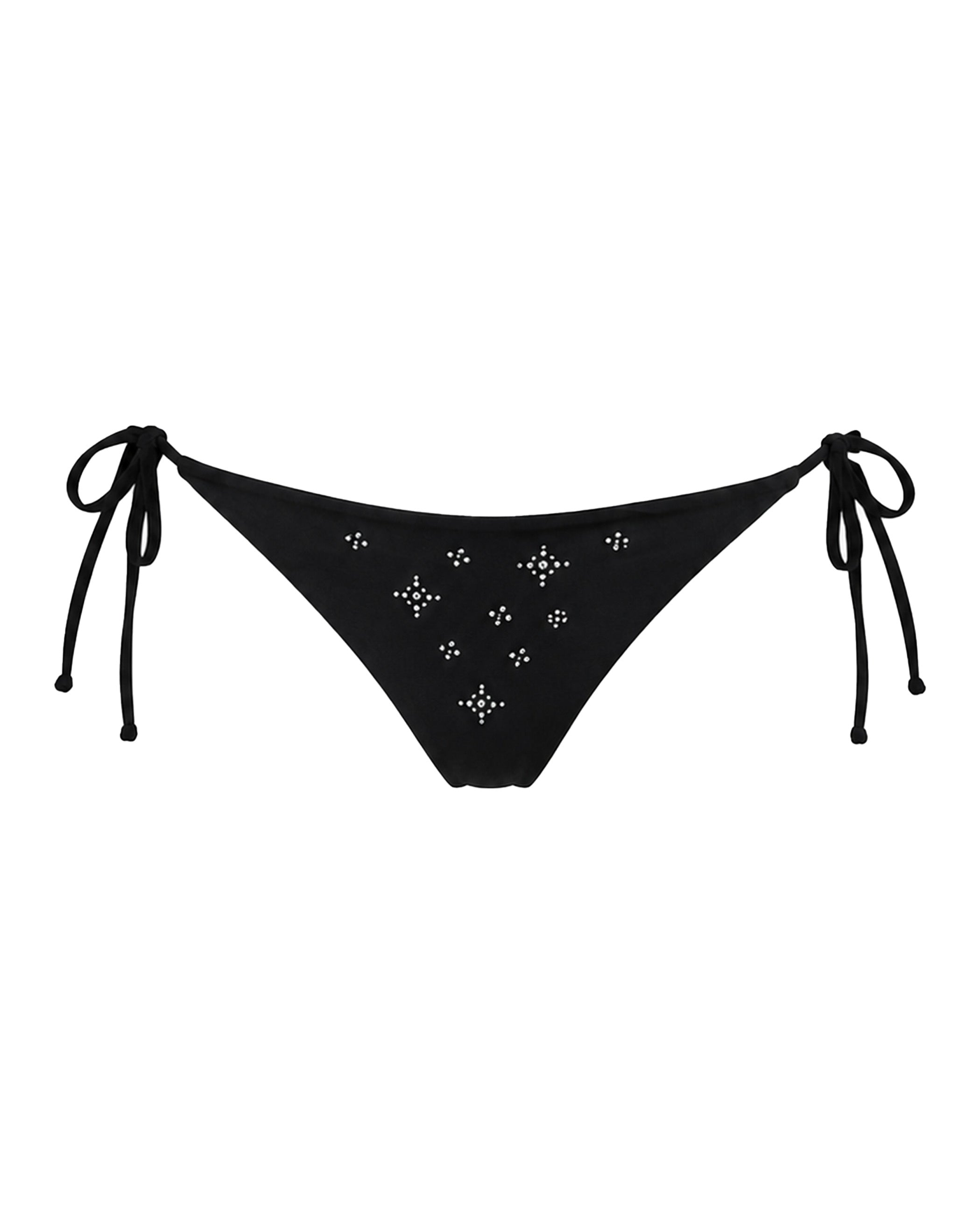 Cueca de Biquíni com Tachas Cinzento-4