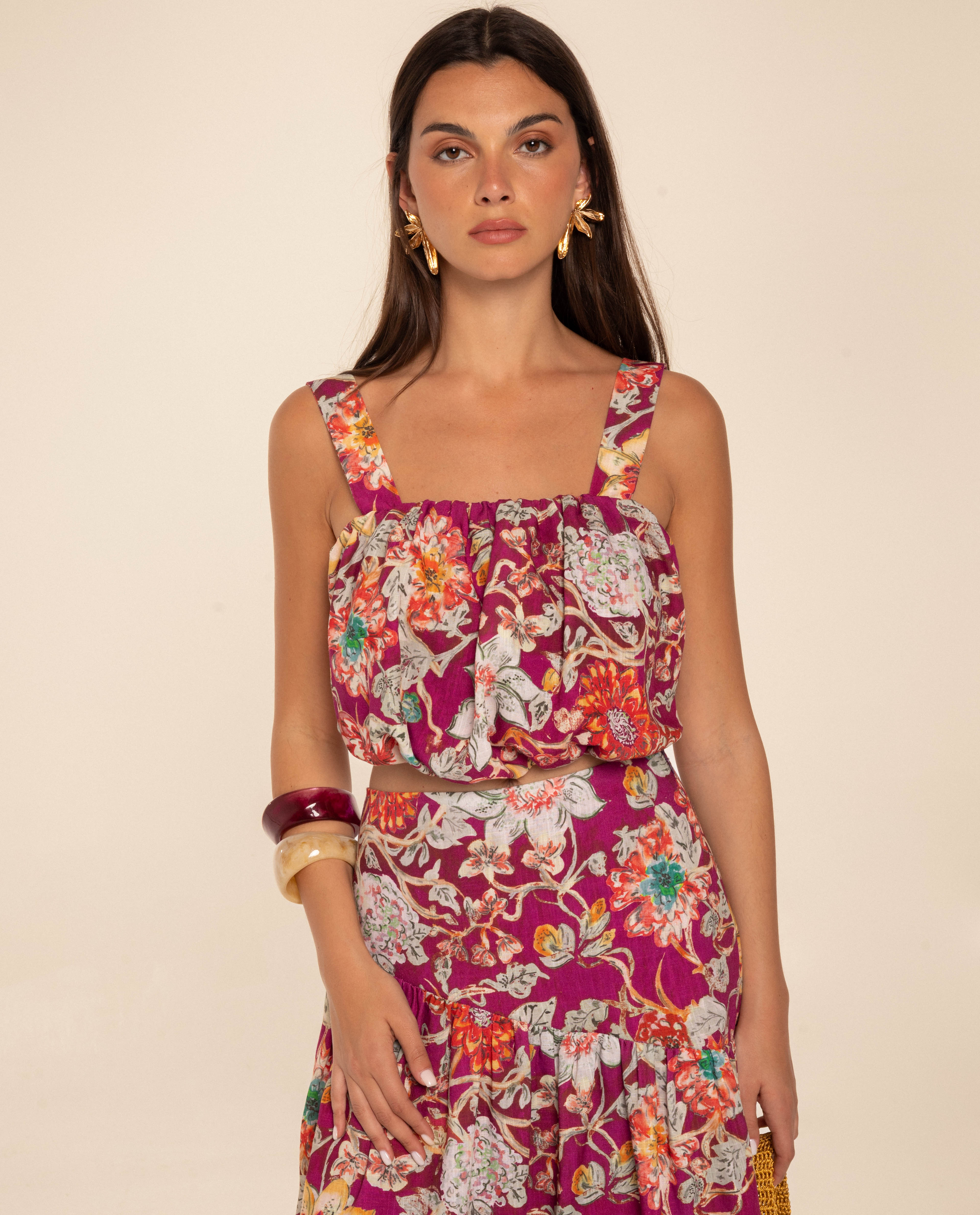 Top Curto de Alças Multicolor-1