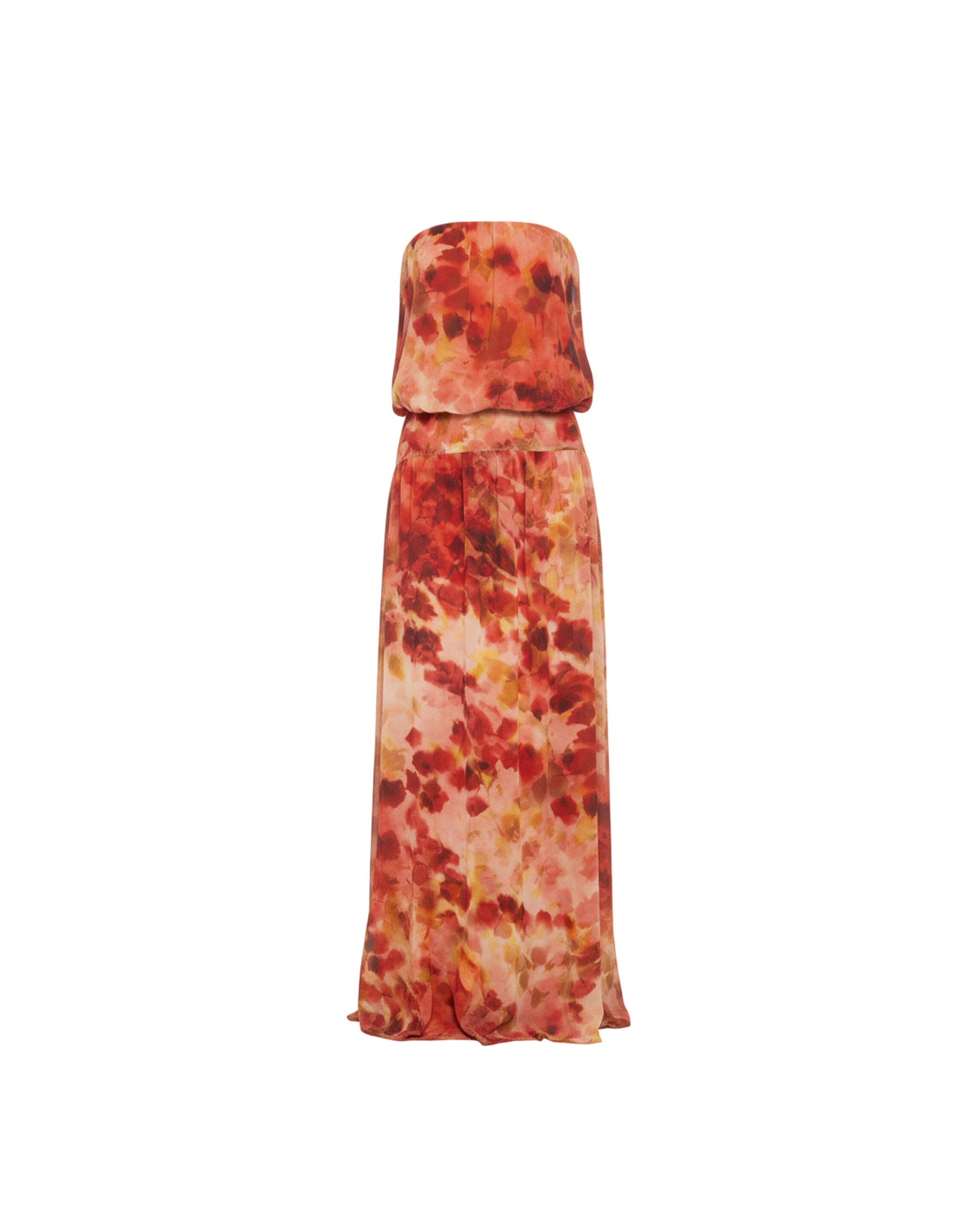 Vestido Comprido com Decote Palavra de Honra Multicolor-5